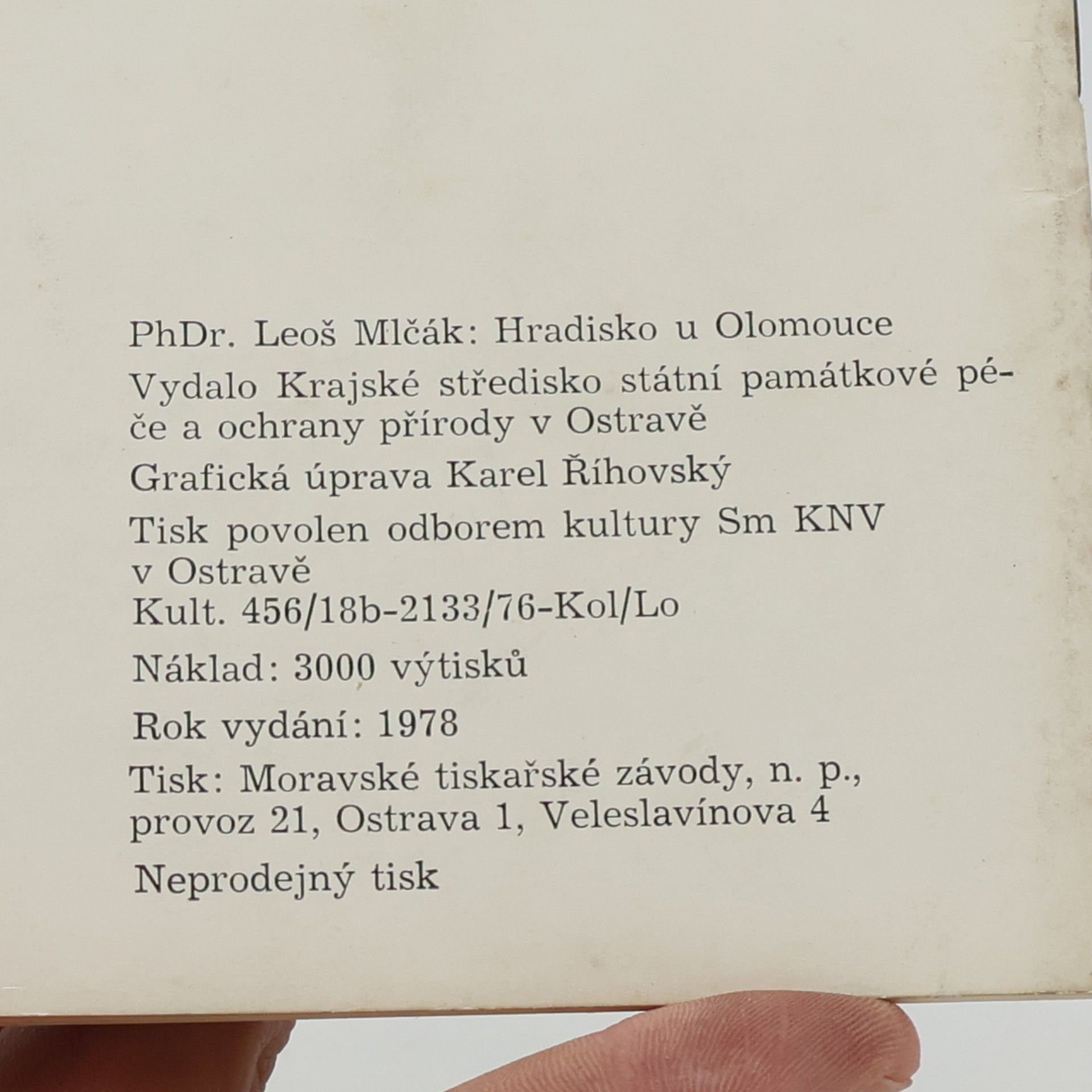 Leoš Mlčák Hradisko u Olomouce