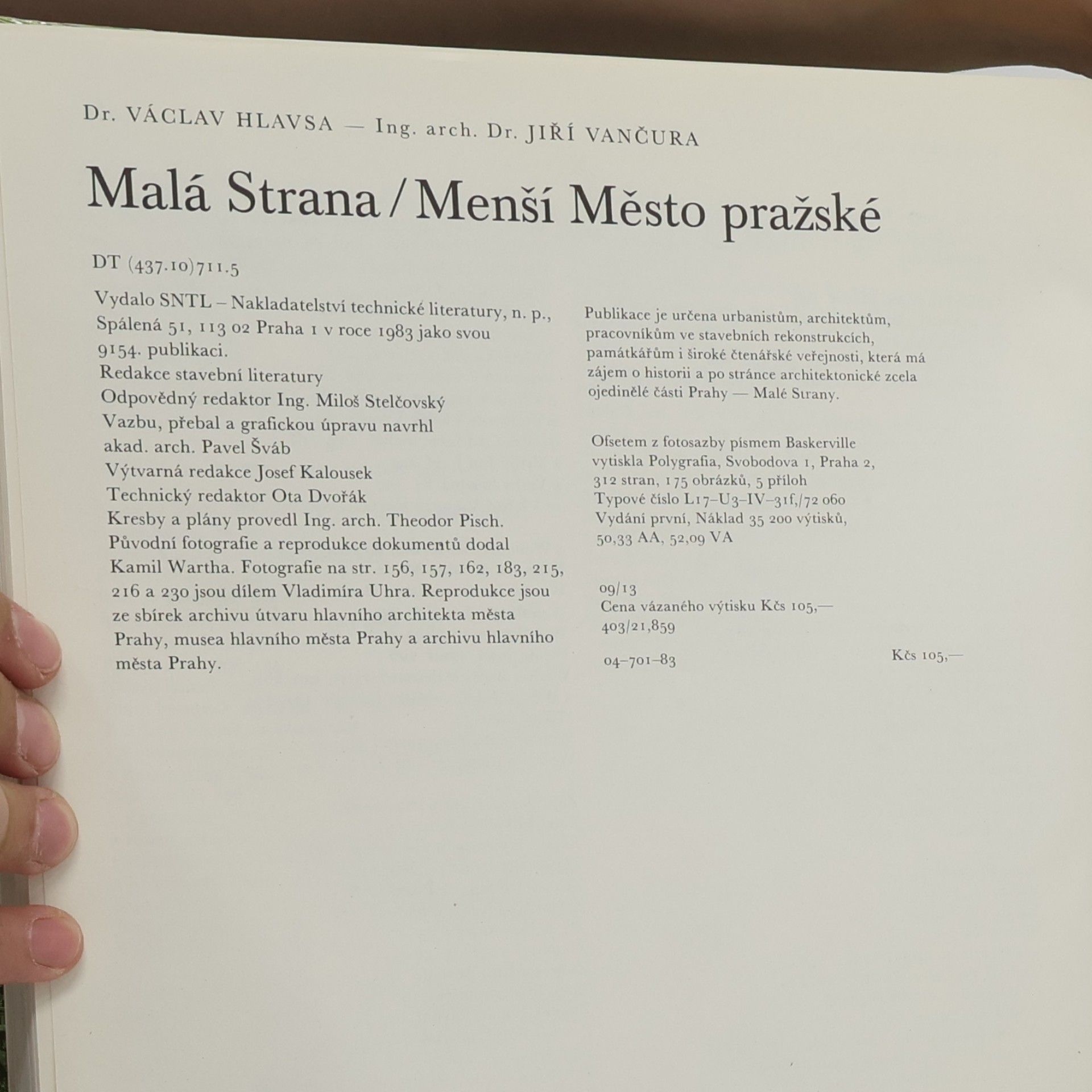 Václav Hlavsa Malá Strana. Menší Město pražské