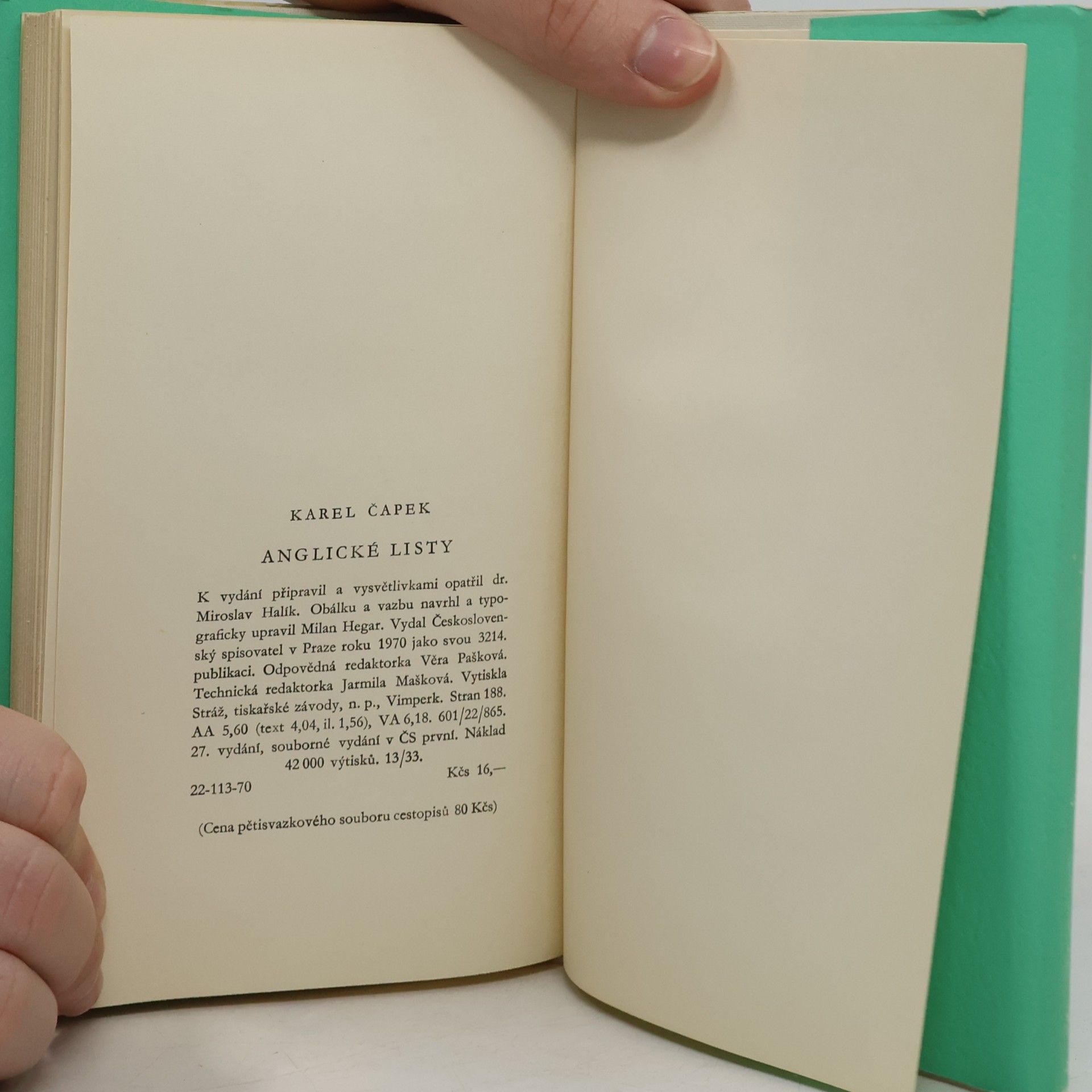 Karel Čapek Anglické listy