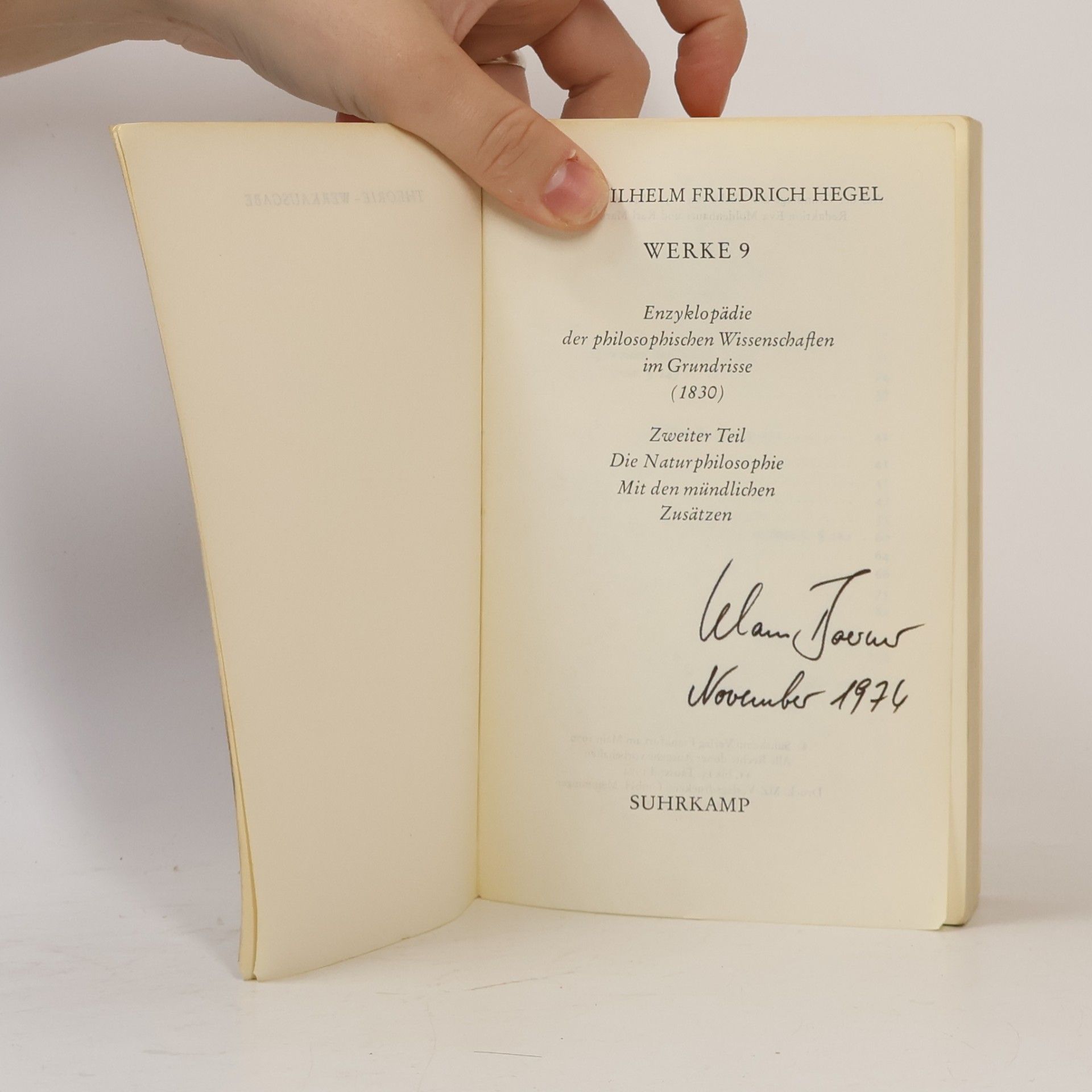 Georg Wilhelm Friedrich Hegel Werke 9. Enzyklopädie der philosophischen Wissenschaften