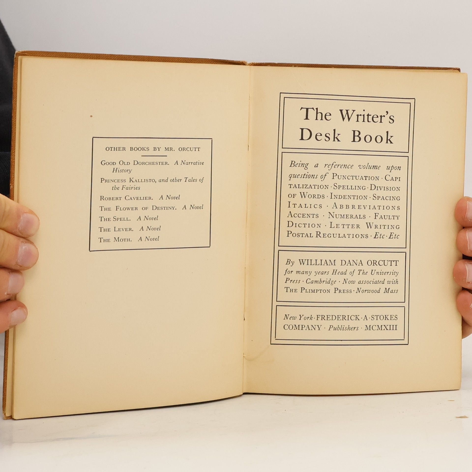 William Dana Orcutt The Writer's Desk Book