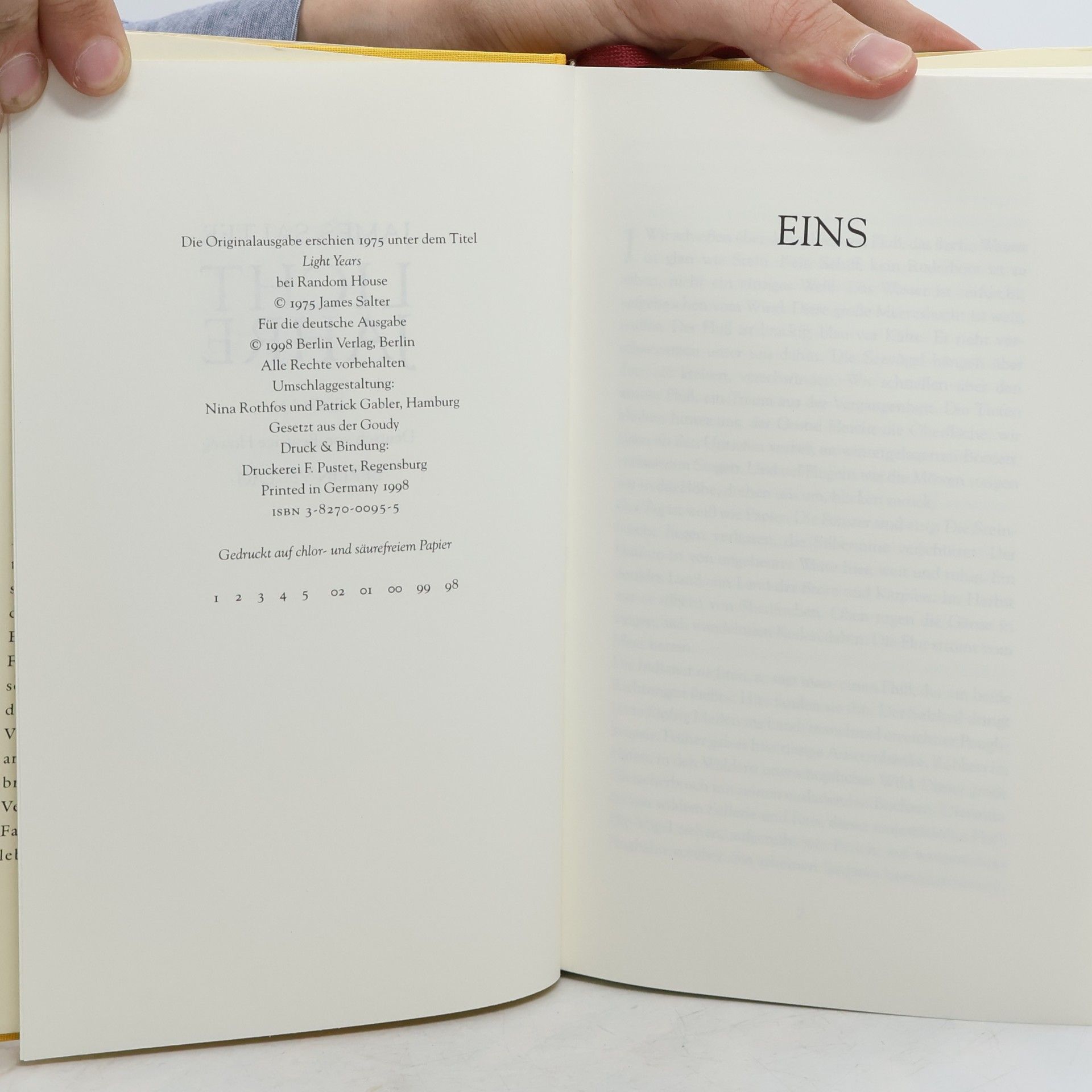 James Salter LICHTJAHRE
