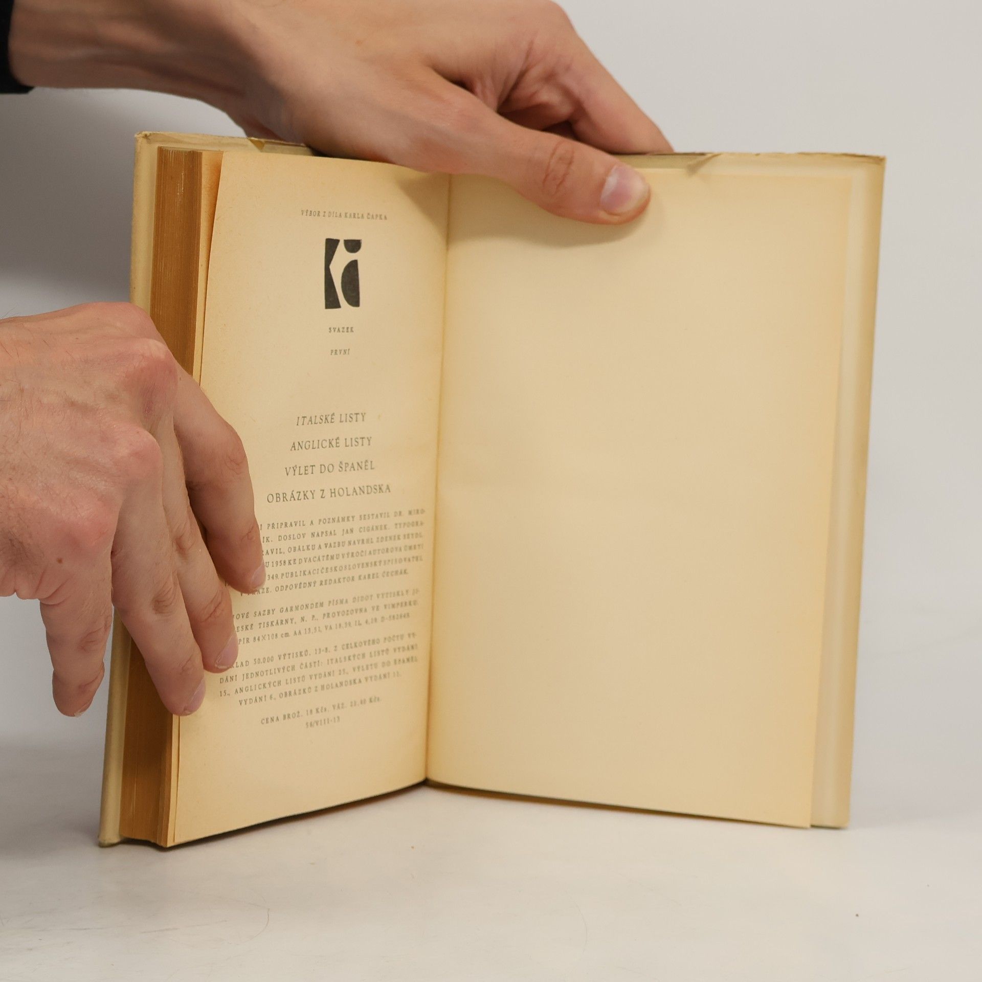 Karel Čapek Italské listy. Anglické listy. Výlet do Španěl. Obrázky z Holandska