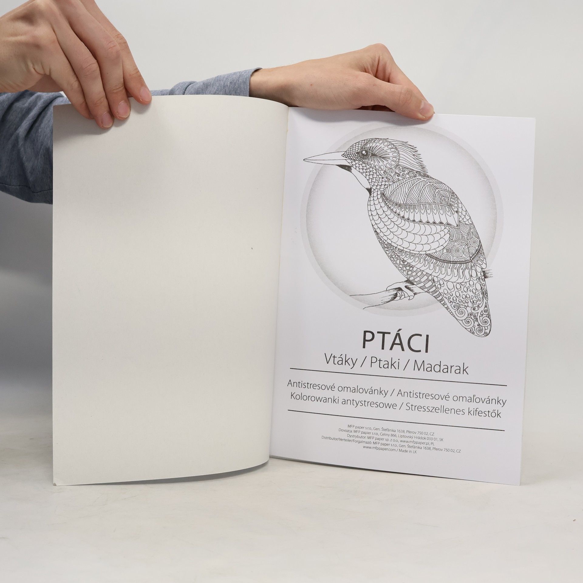 Kolektiv autorů Ptáci. Vtáky. Ptaki. Madarak (Antistresové omalovánky)