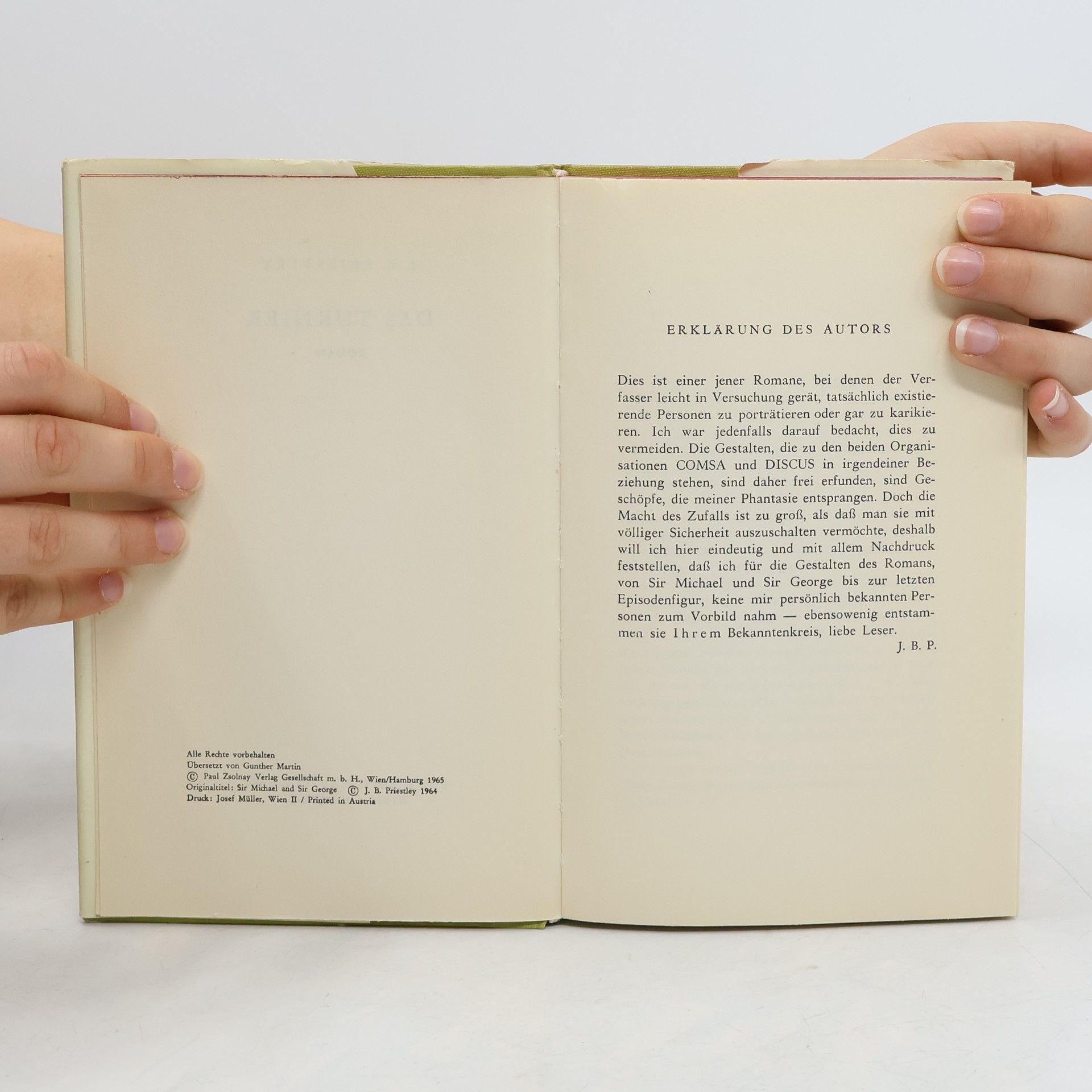J. B. Priestley Das Turnier