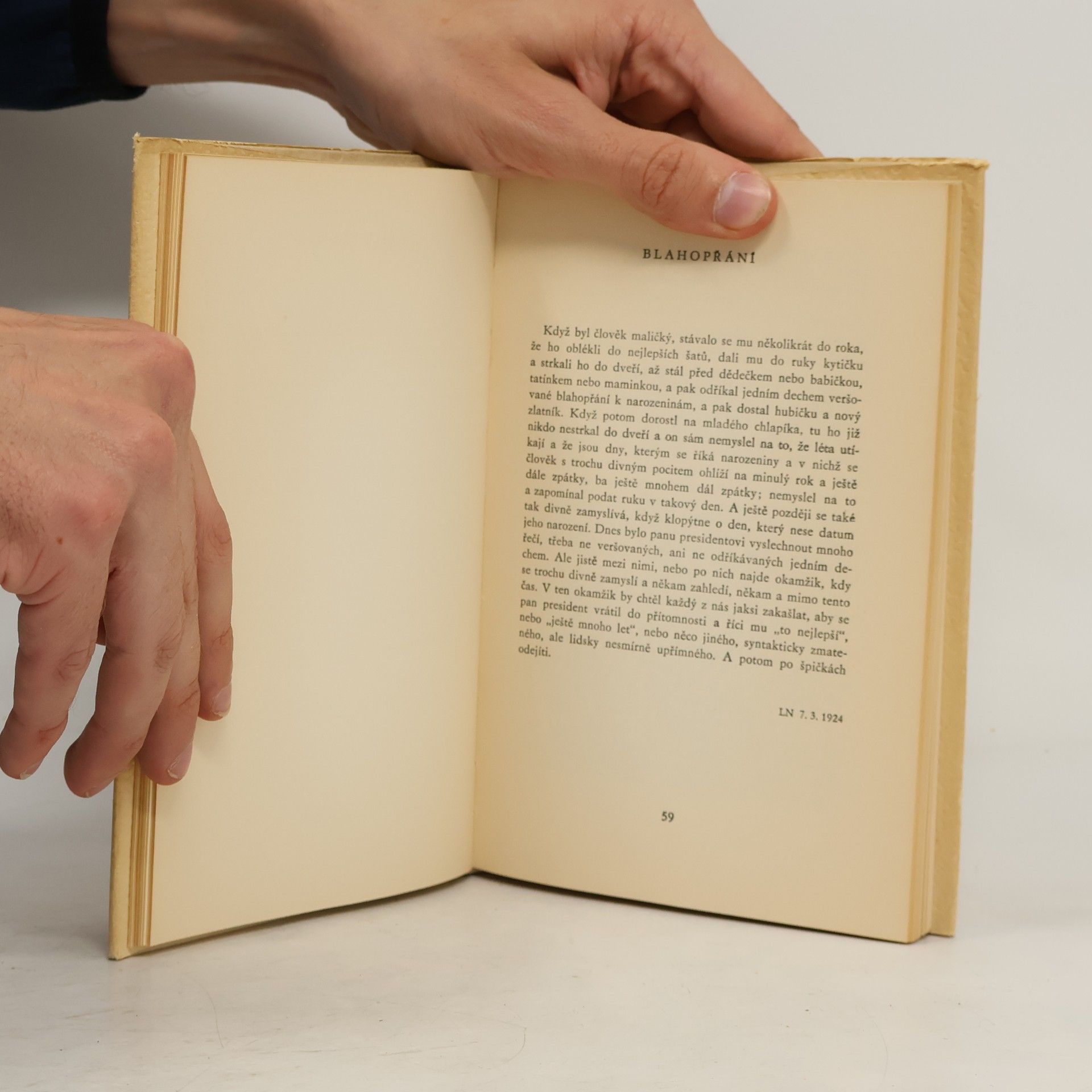 Karel Čapek Čtení o T. G. Masarykovi