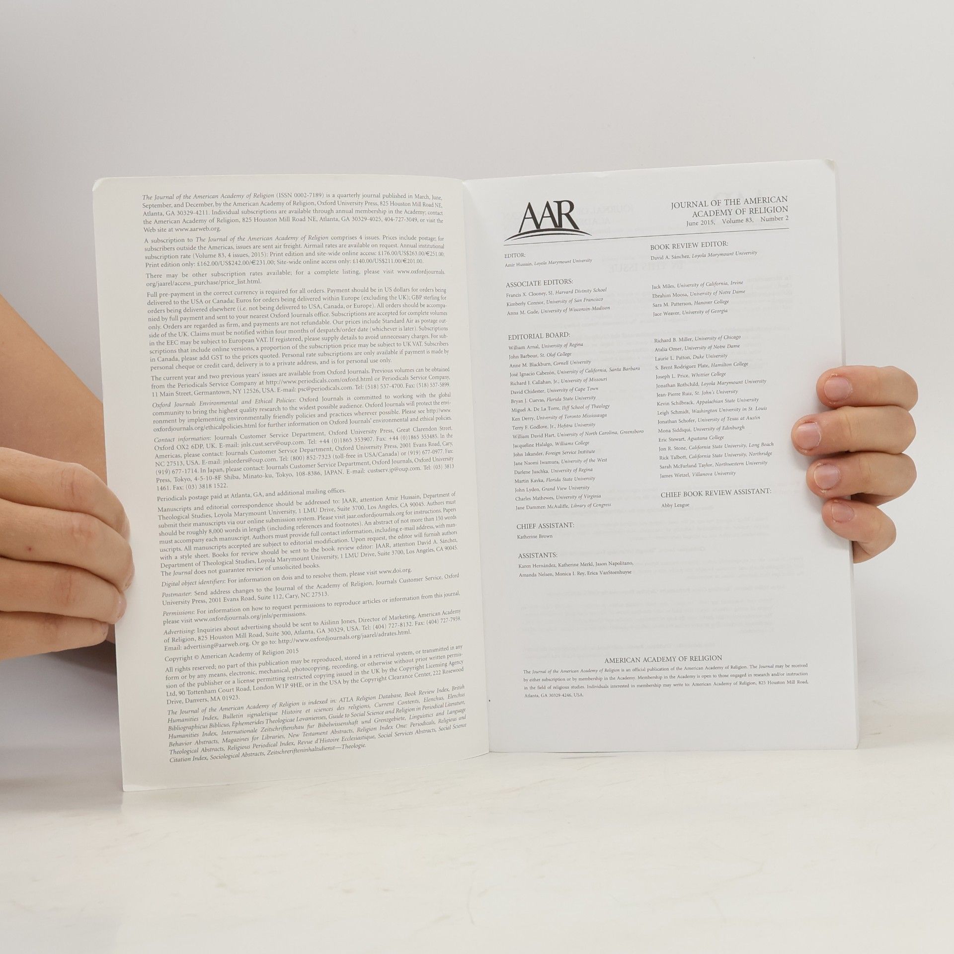 Autorenkollektiv Journal of the American Academy of Religion