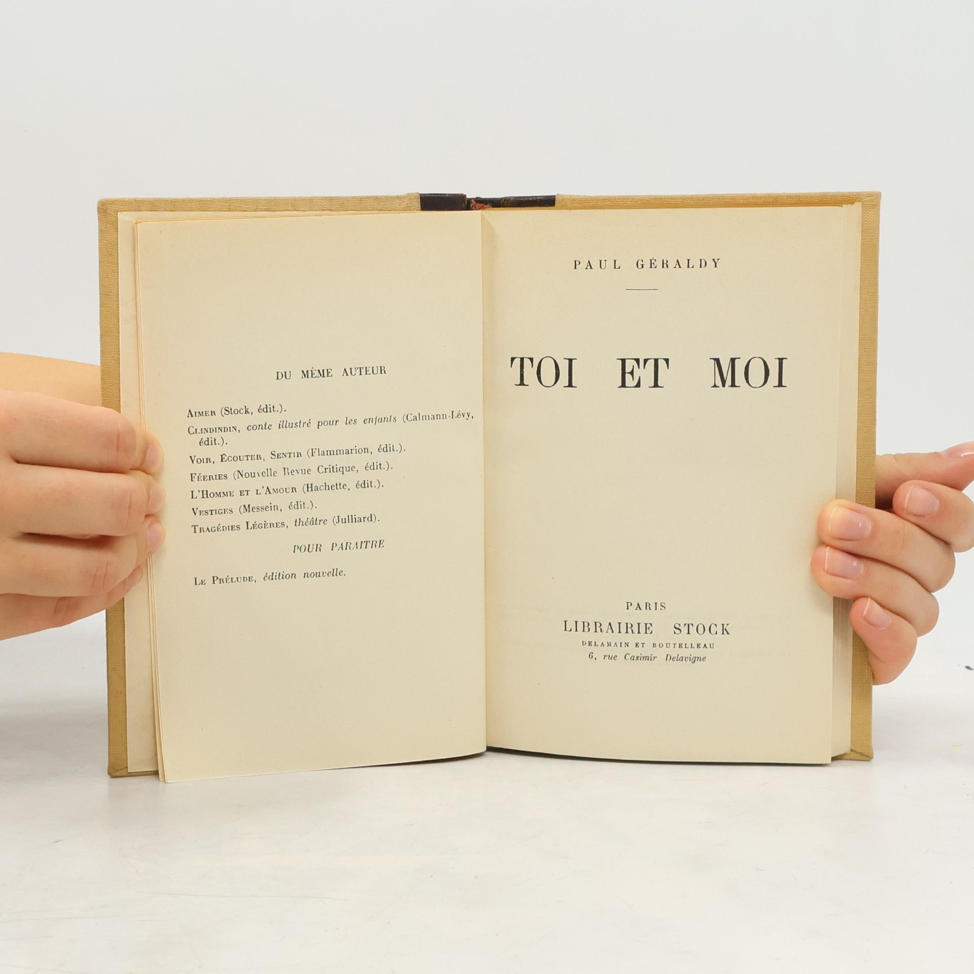 Paul Géraldy Toi Et Moi