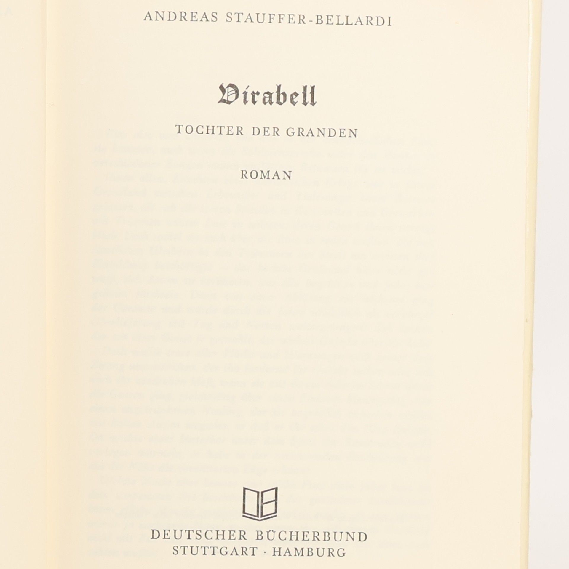 Andreas Stauffer Bellardi Virabell: Tochter der Granden