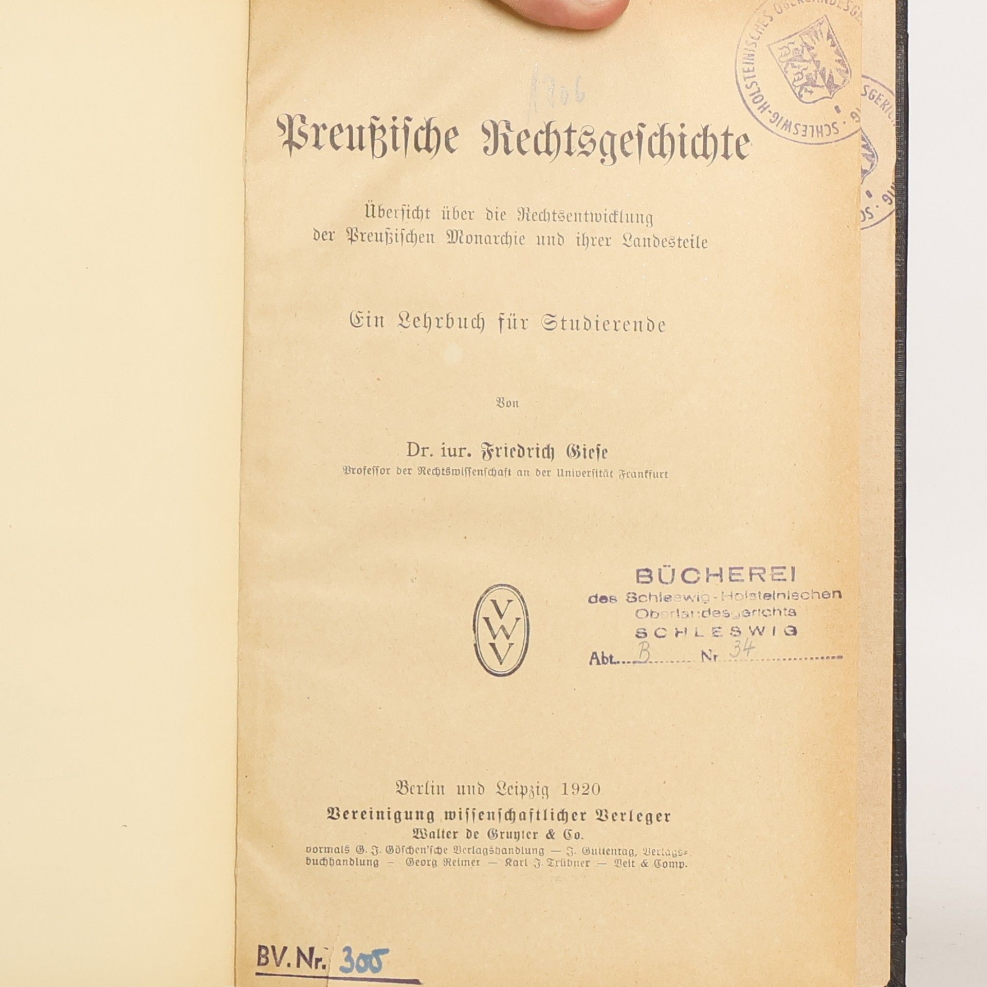 Giese Preussische Rechtsgeschichte