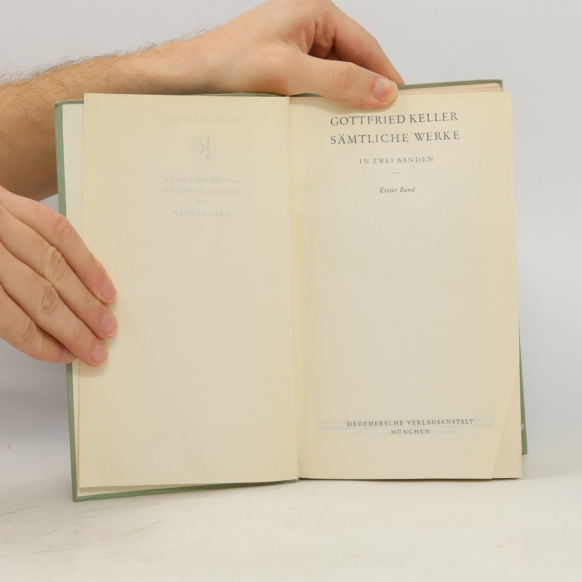 Gottfried Keller Sämtliche Werke I