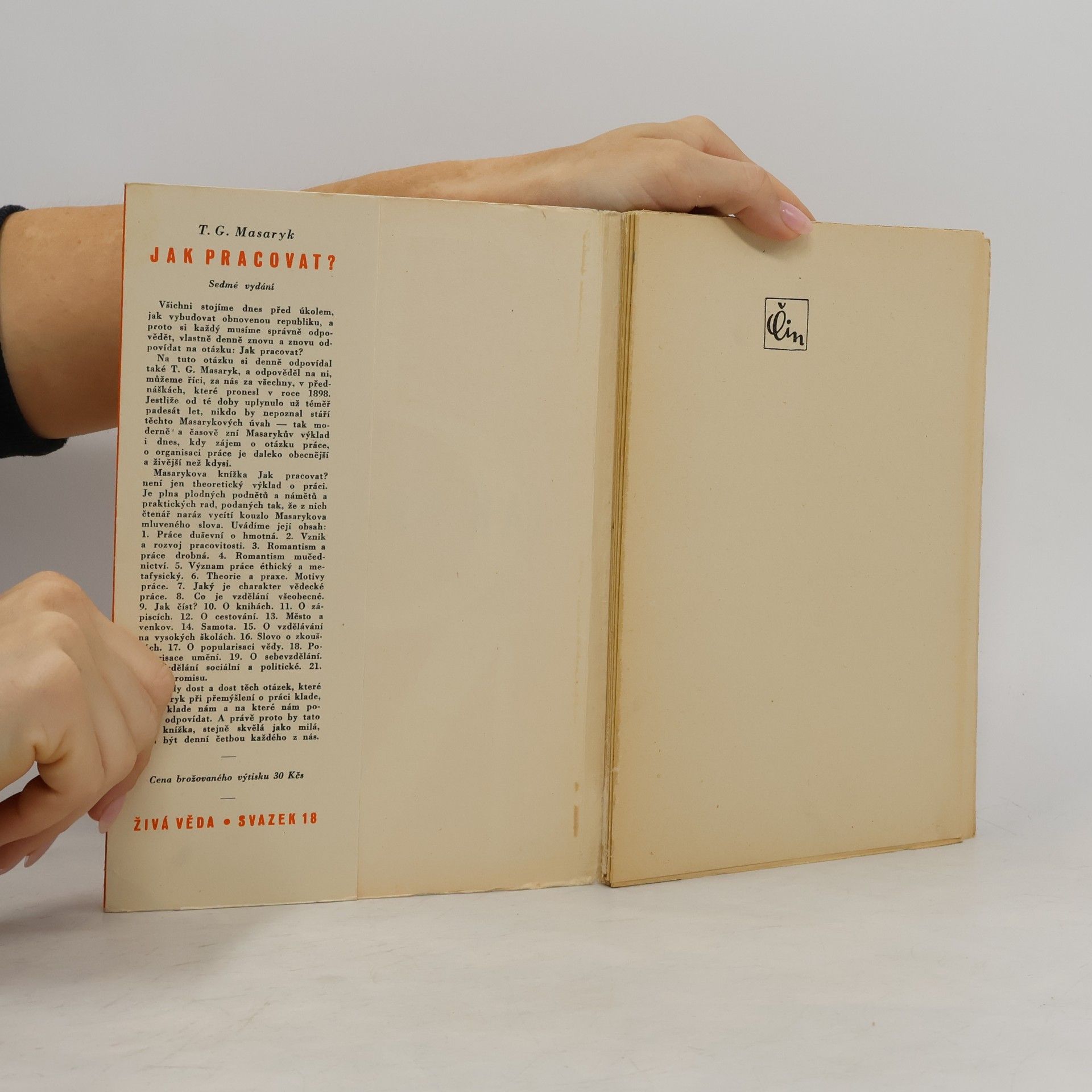Tomáš Garrigue Masaryk Jak pracovat? Přednášky z roku 1898