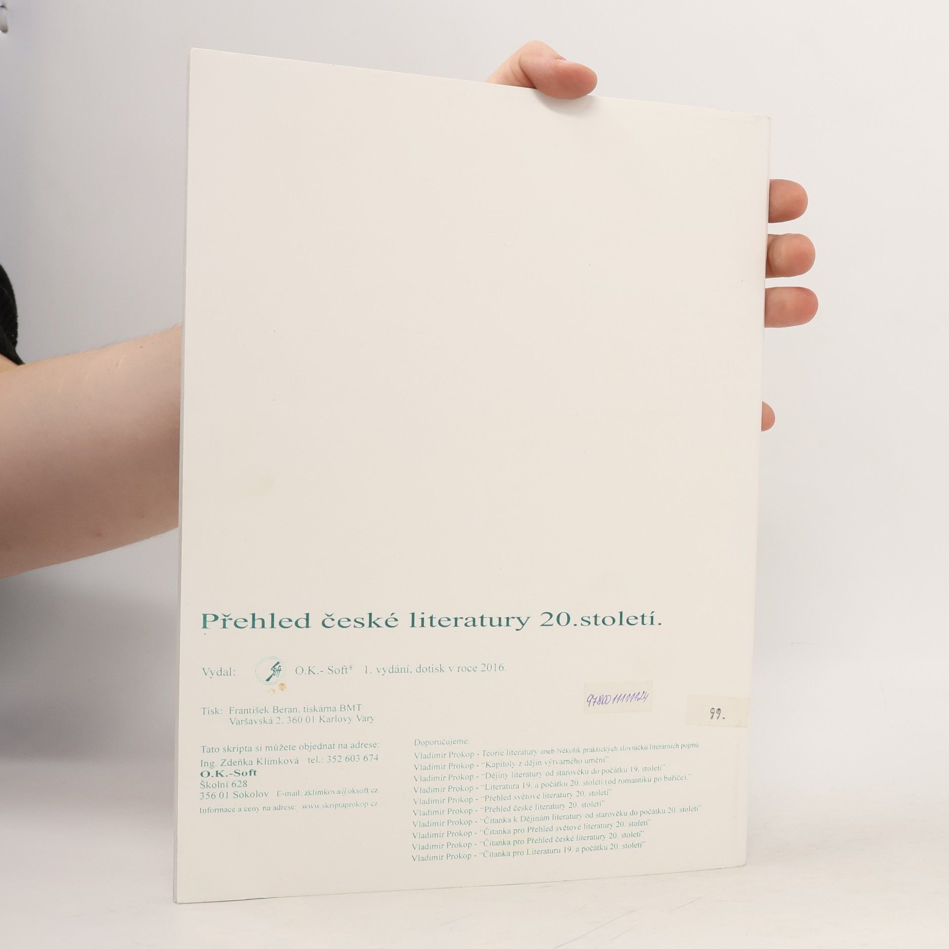 Vladimír Prokop Přehled české literatury 20. století