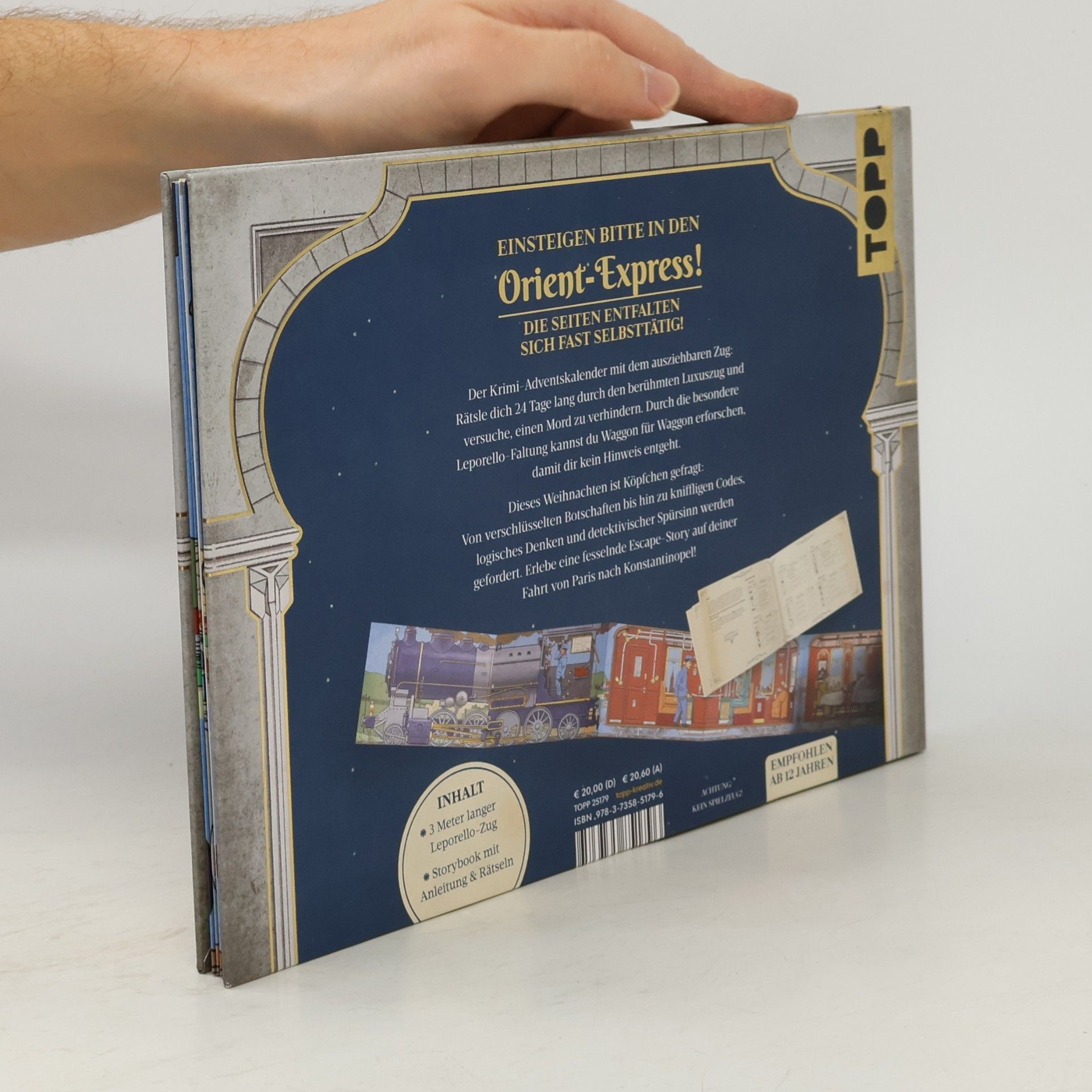Markus Müller Jagd durch den Orient-Express – Escape-Leporello. Rätsel-Adventskalender mit Escape-Room zum Ausklappen. 24 Tage Rätseln in aufwändig gestaltetem Leporello-Format