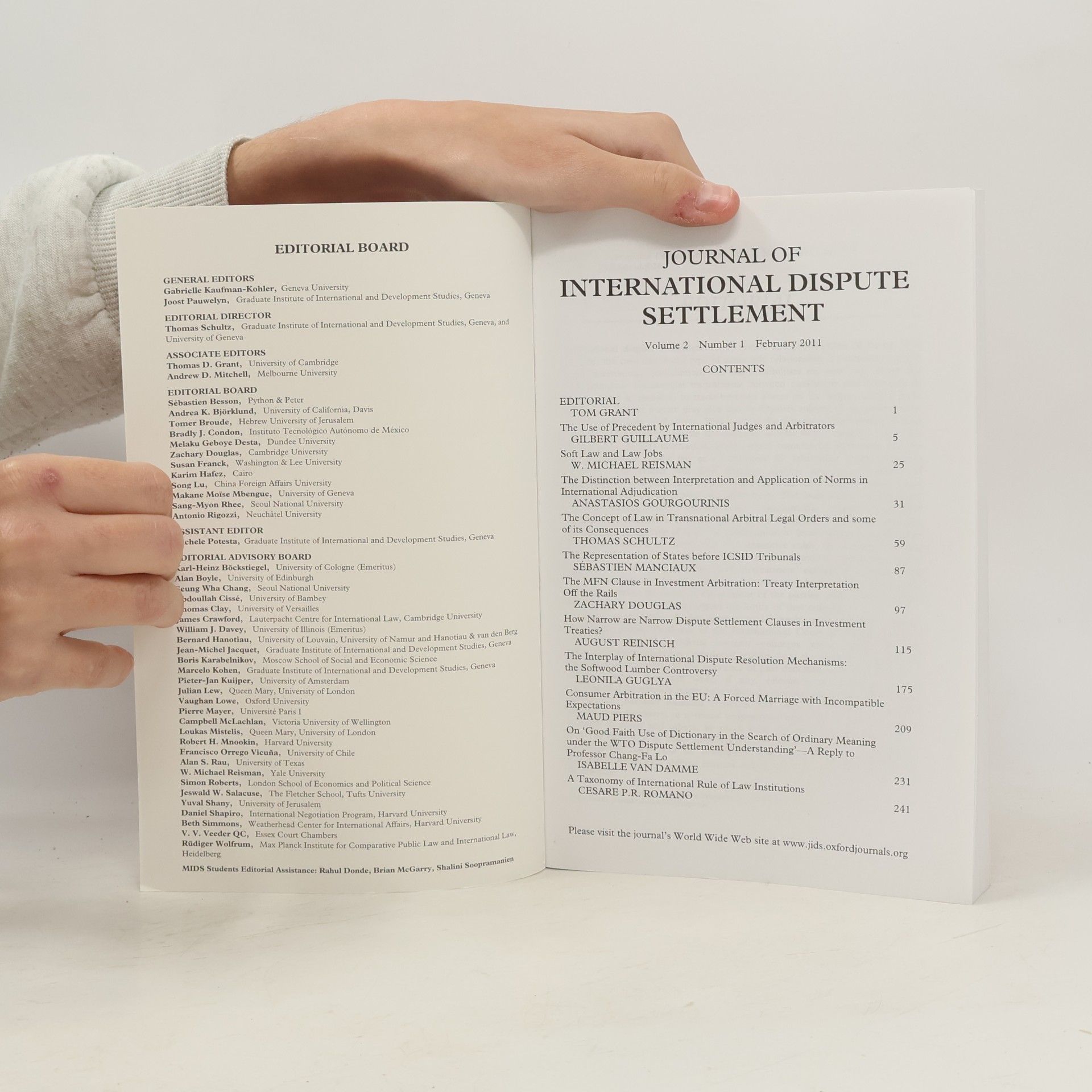 Collectif d'auteurs Journal of International Dispute Settlement