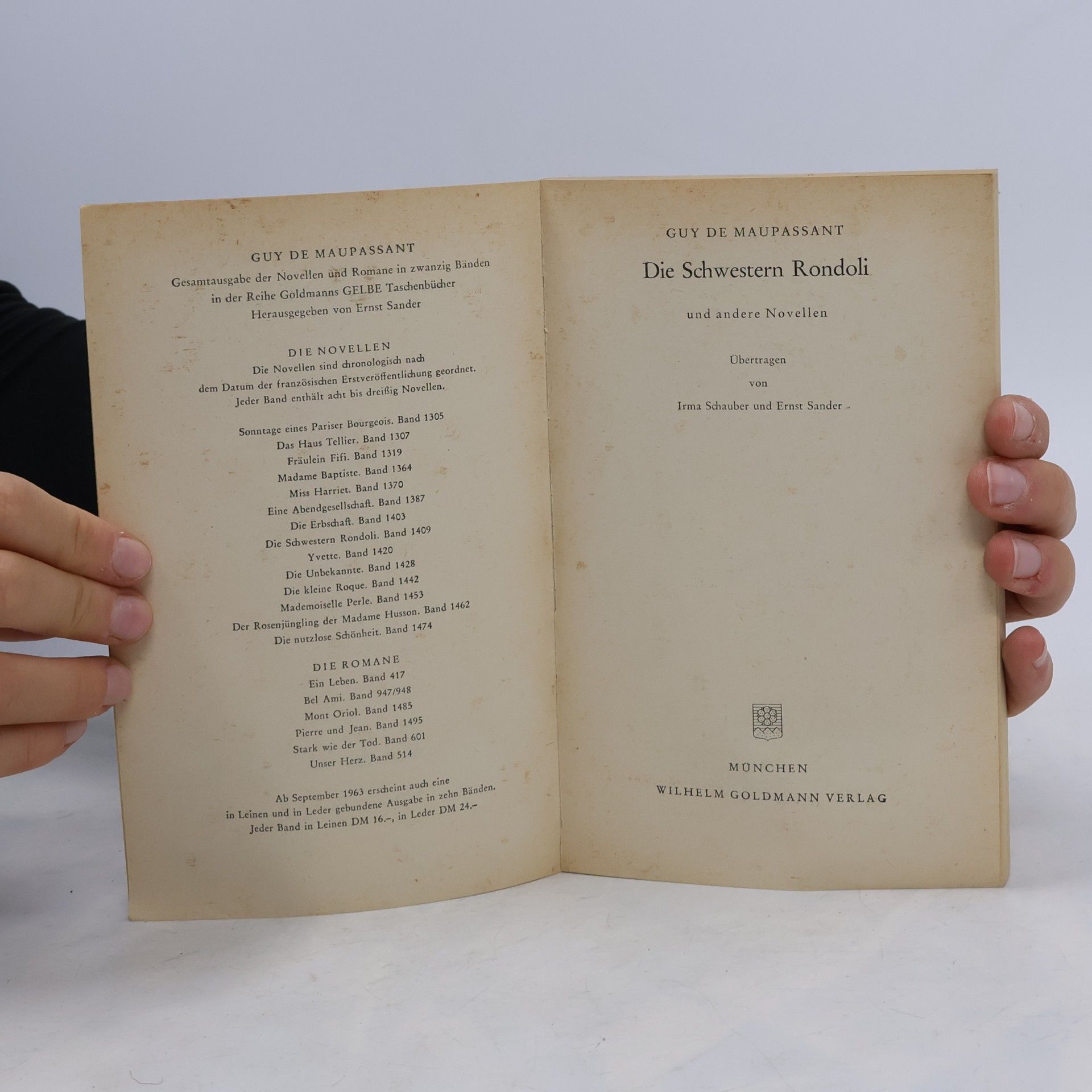 Guy de Maupassant Die Schwestern Rondoli und andere Novellen