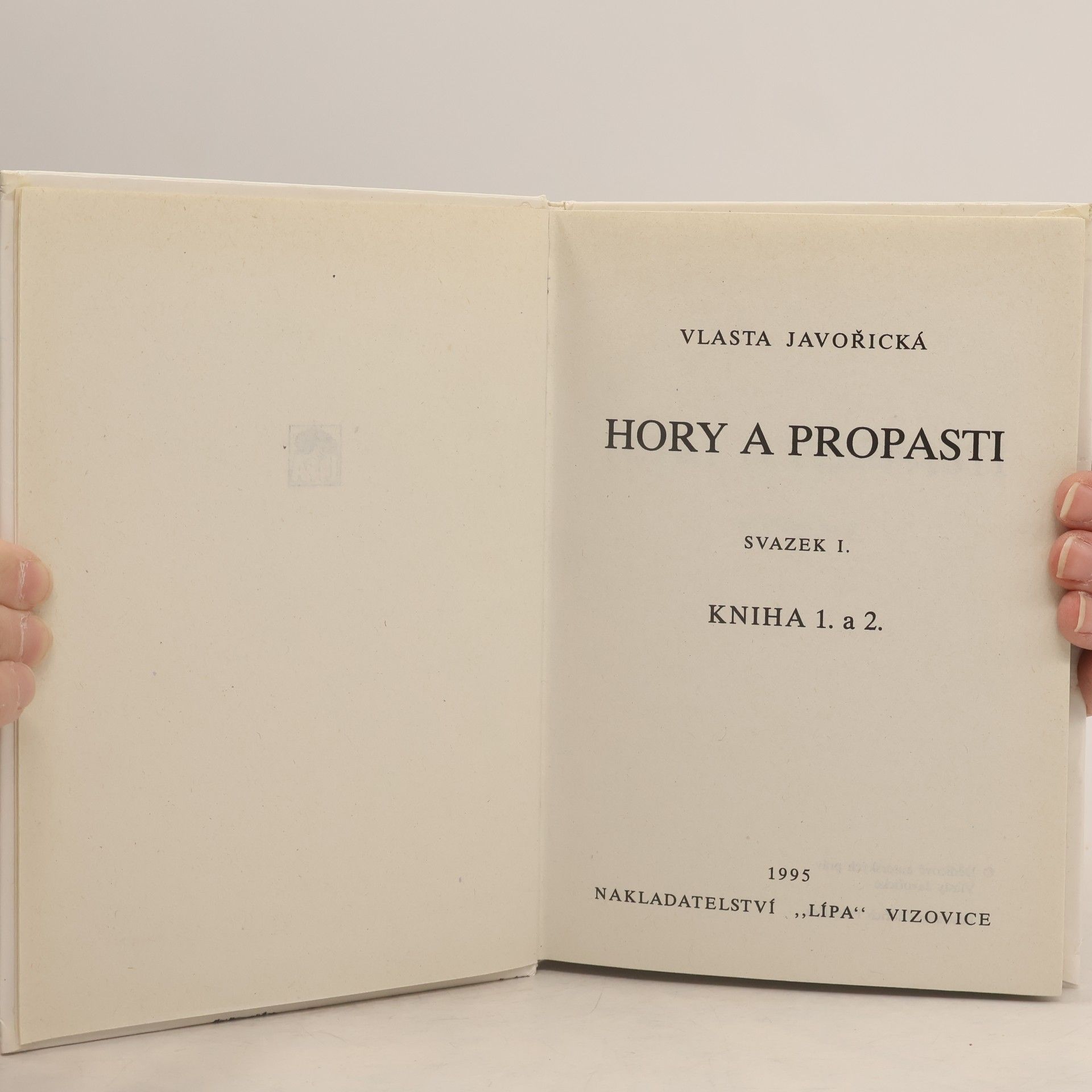Vlasta Javořická Hory a propasti I. Kniha 1. a 2.