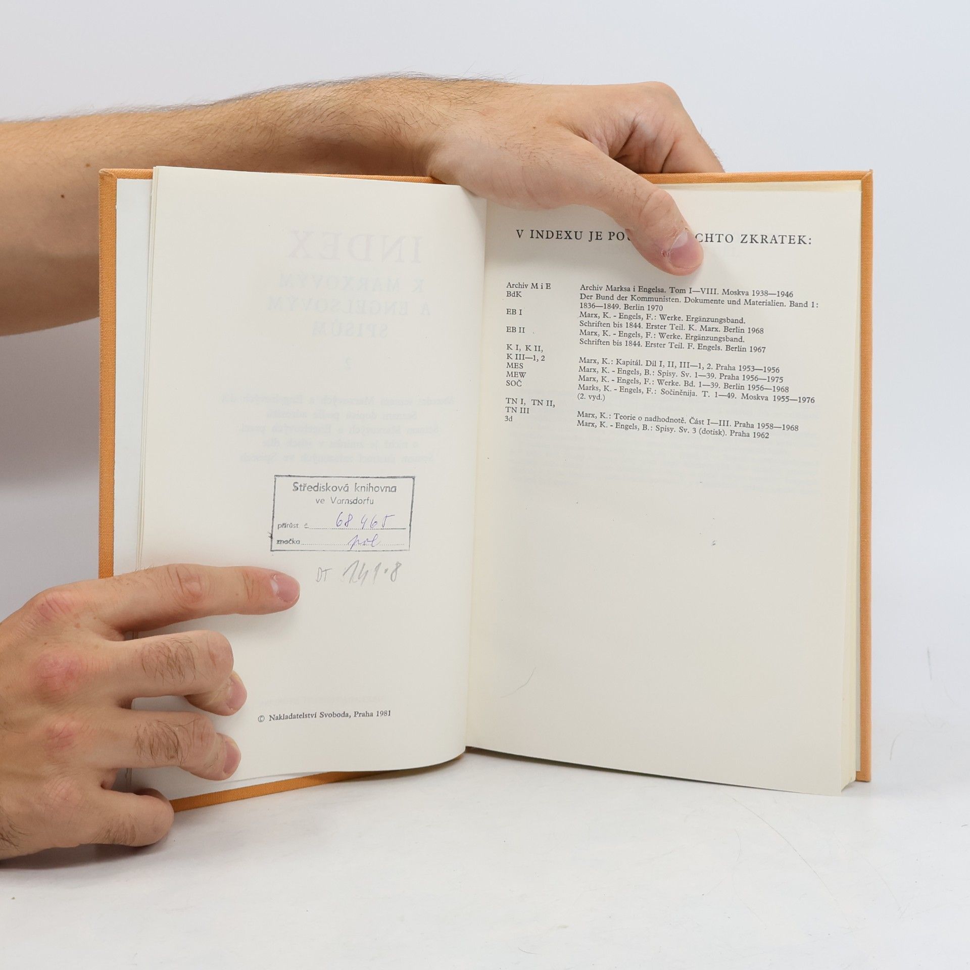Autorenkollektiv Index k Marxovým a Engelsovým spisům 2