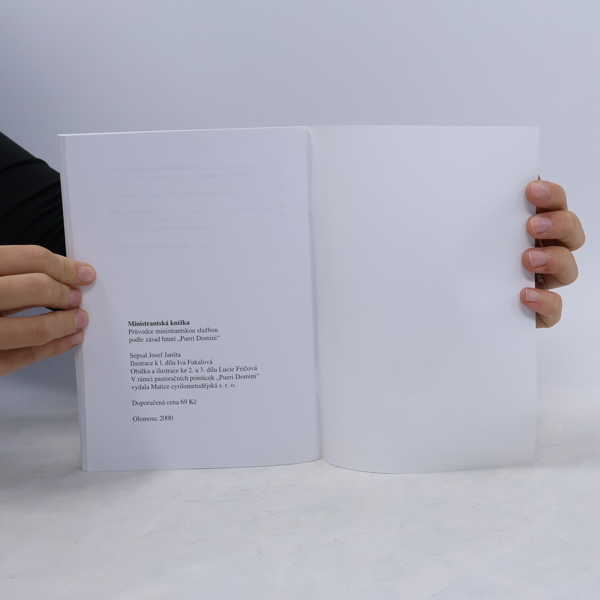 Josef Janšta Ministrantská knížka