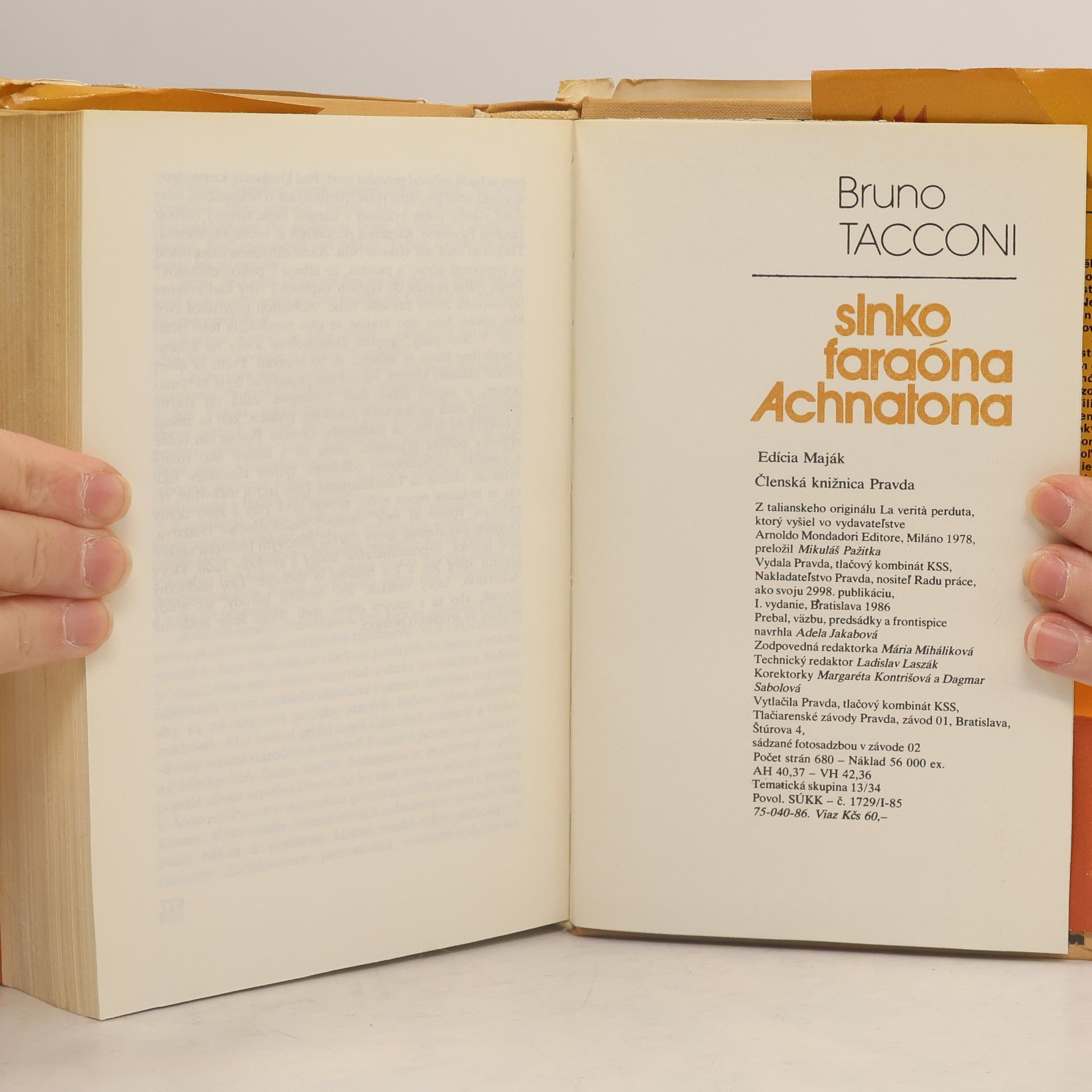 Bruno Tacconi Slnko faraóna Achnatona