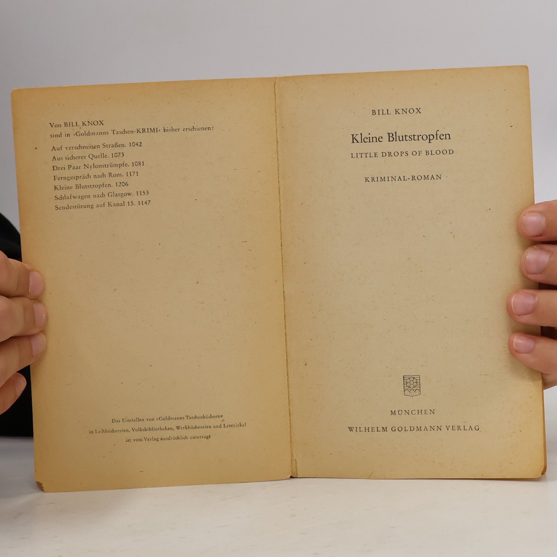 Bill Knox Kleine blutstropfen