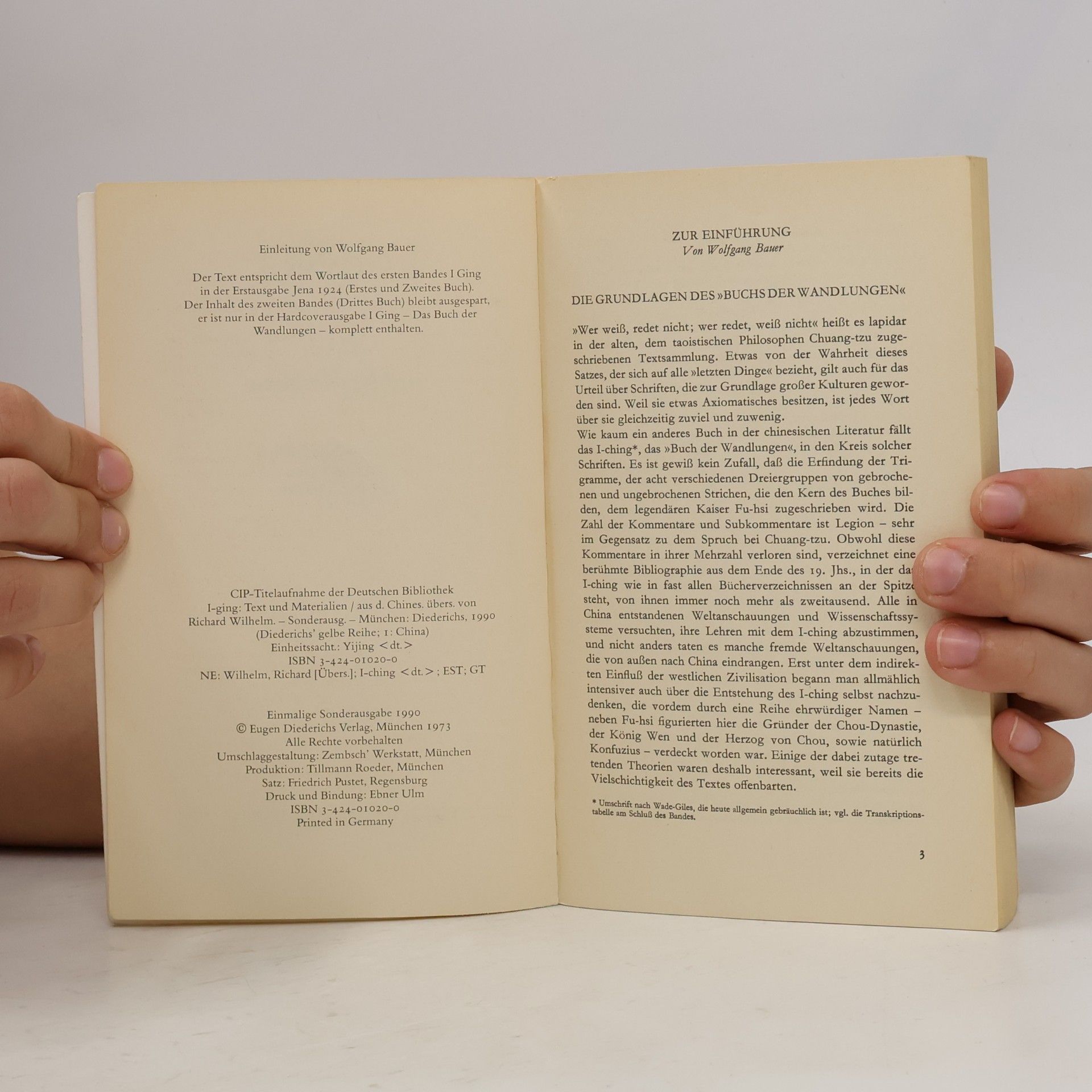 Richard Wilhelm I Ging. Text und Materialien