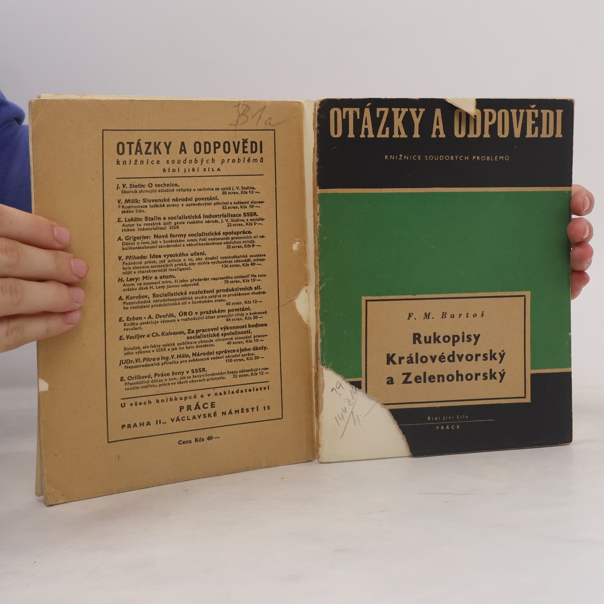 Bartoš F. M. Otázky a odpovědi. Rukopis Královédvorský a Zelenohorský