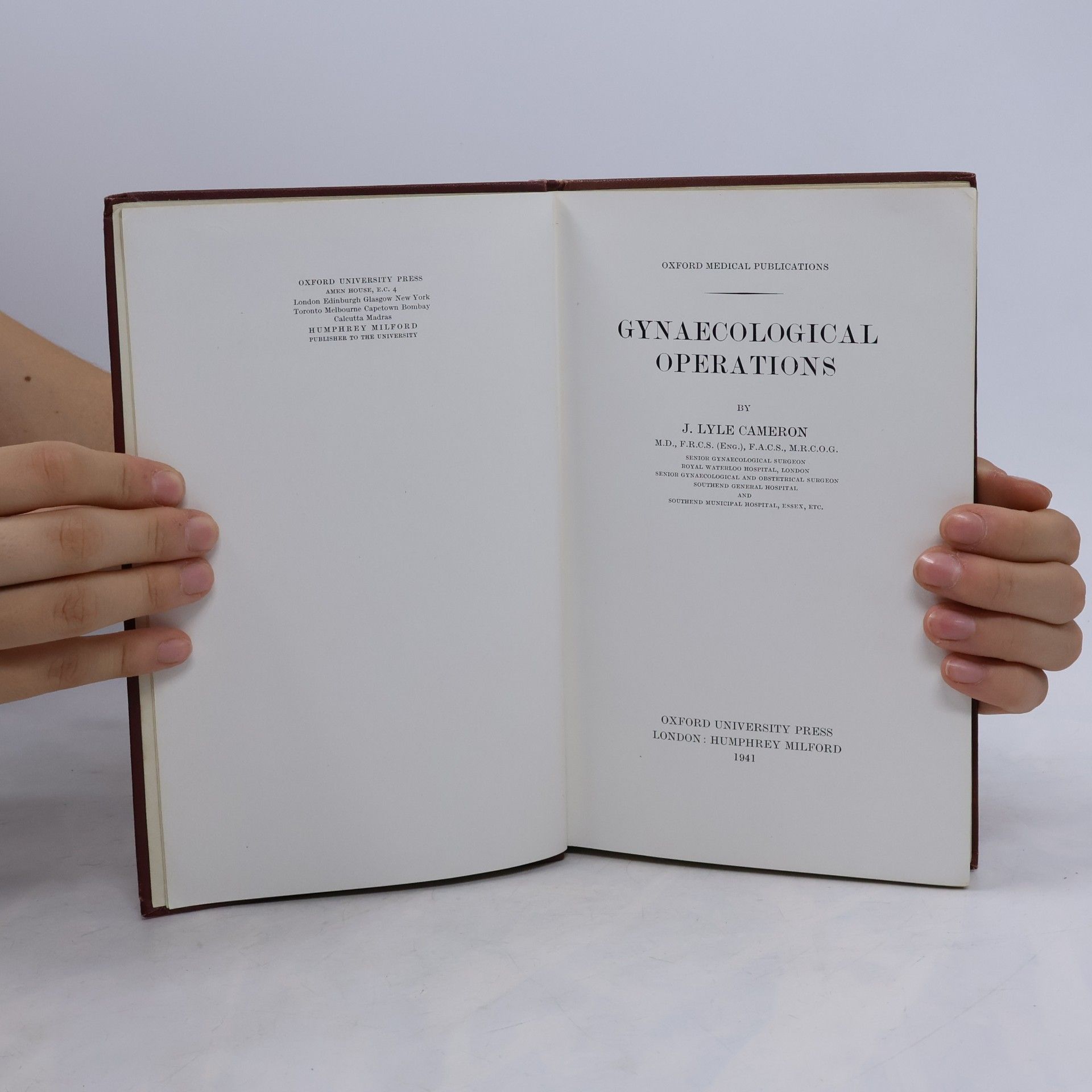 J. Lyle Cameron Gynaecological Operations