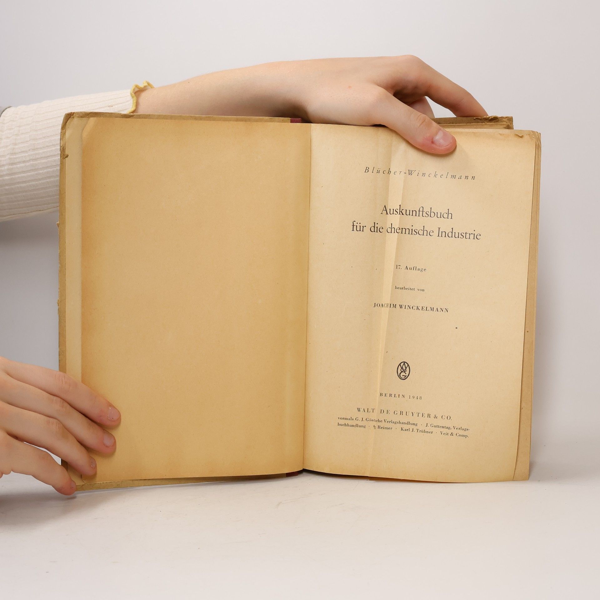 Joachim Winckelmann Auskunftsbuch für die chemische Industrie