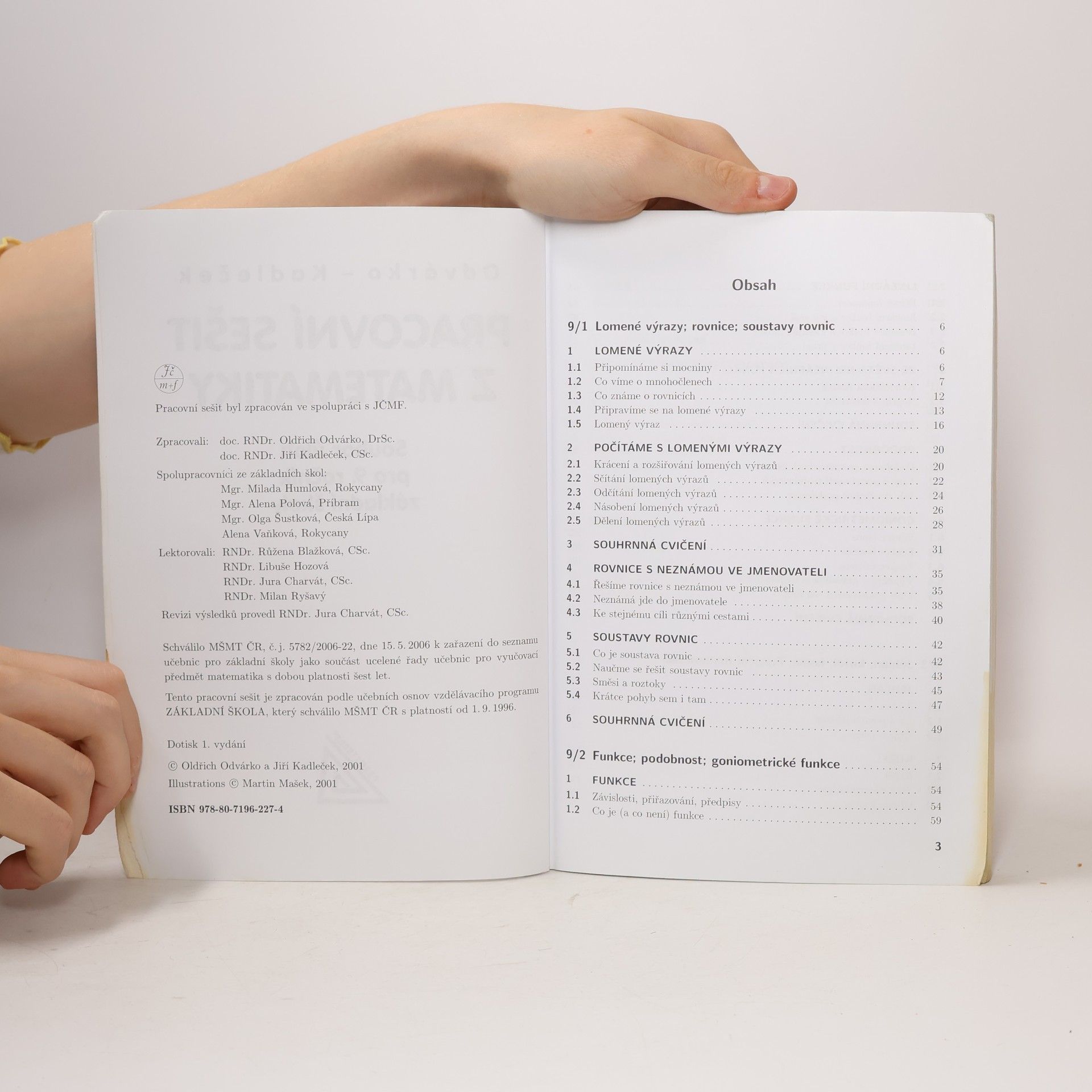Oldřich Odvárko Pracovní sešit z matematiky