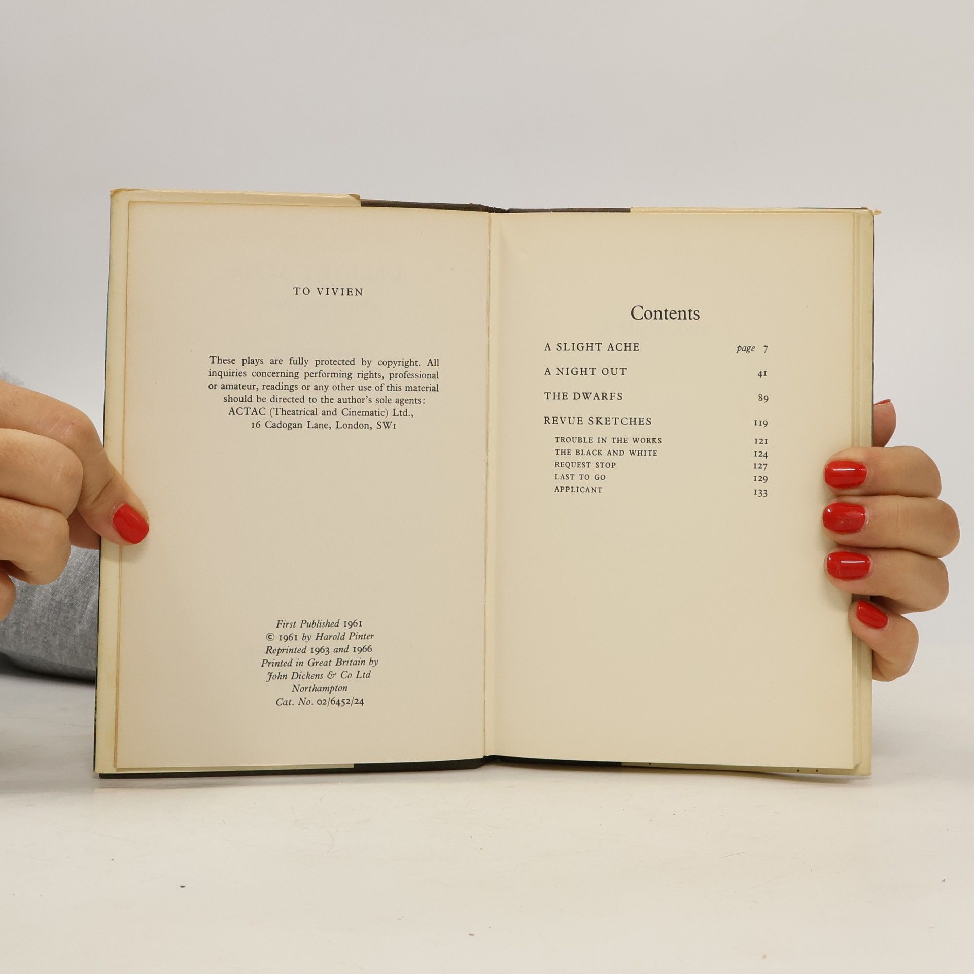 Harold Pinter A Slight Ache and other Plays