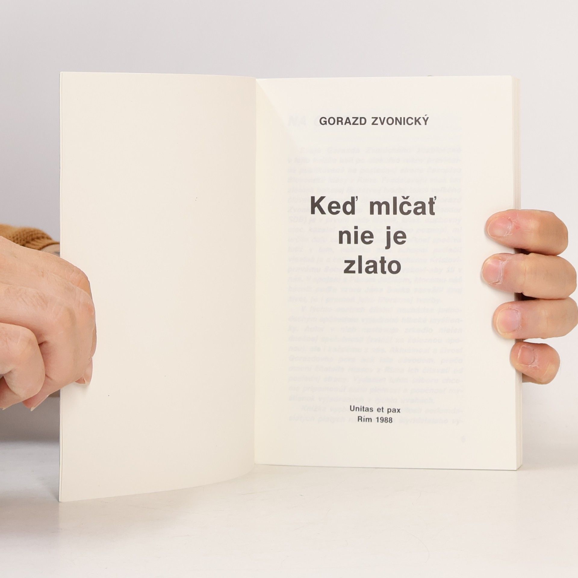 Gorazd Zvonický Keď mlčať nie je zlato