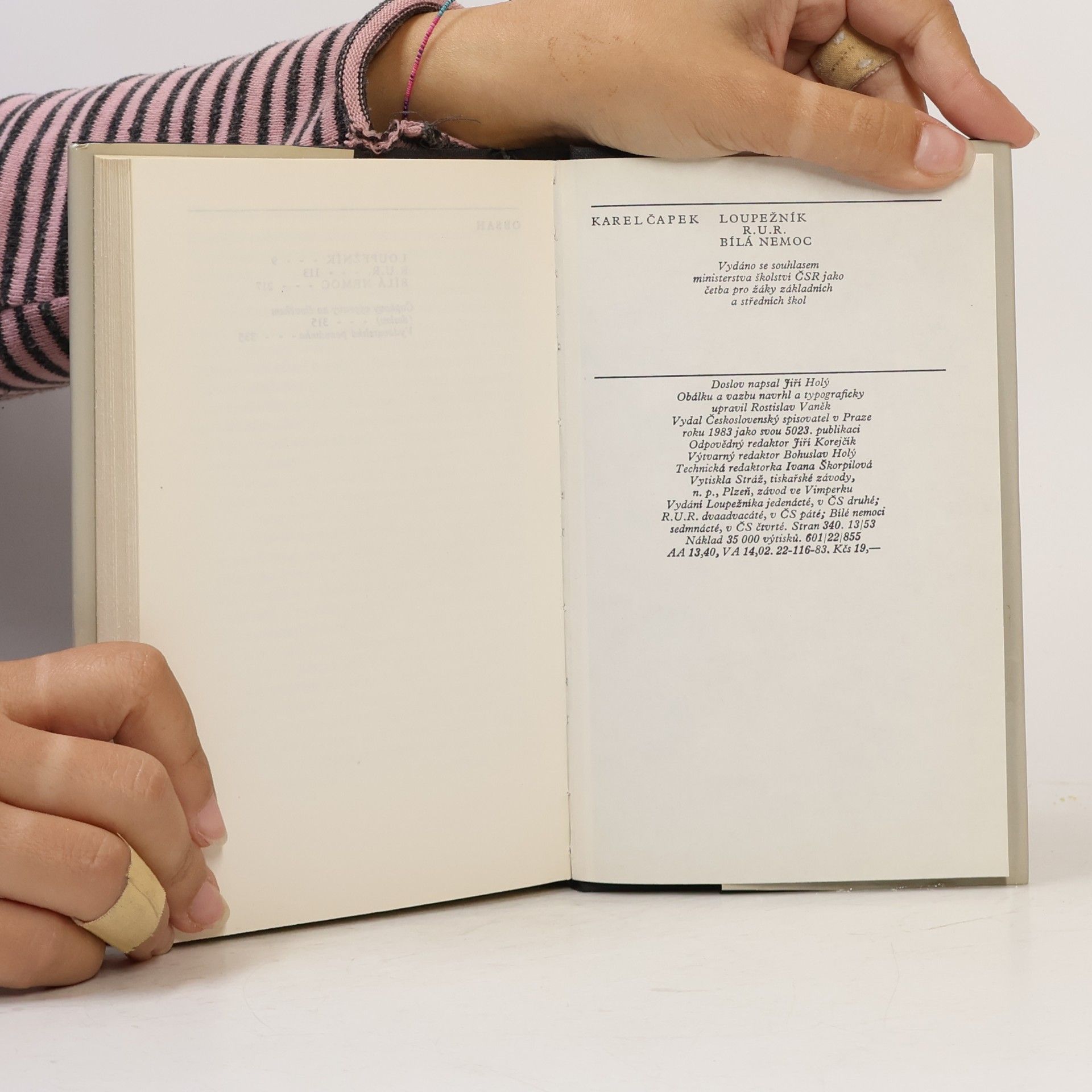 Karel Čapek Loupežník. R.U.R. Bílá nemoc