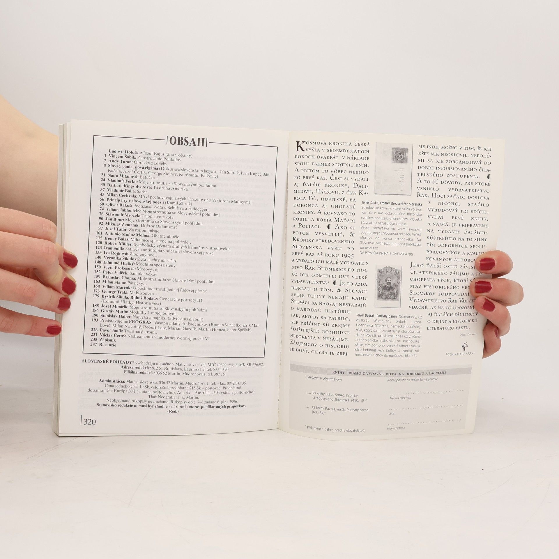 Autorenkollektiv Slovenské pohľady na literatúru, umenie a život 7-8, 1996