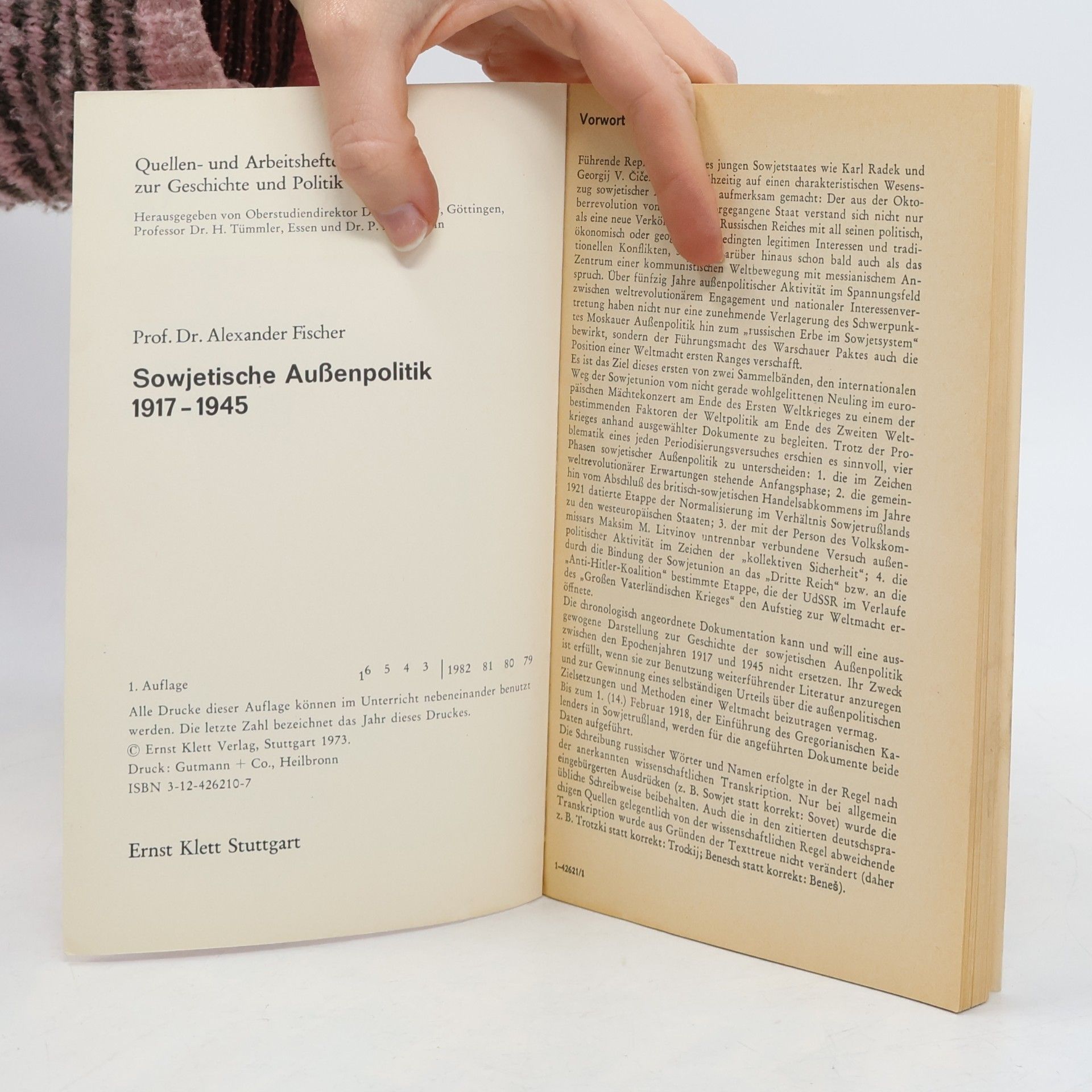 Alexander Fischer Quellen- und Arbeitshefte zur Geschichte und Politik: Sowjetische Außenpolitik 1917-1945