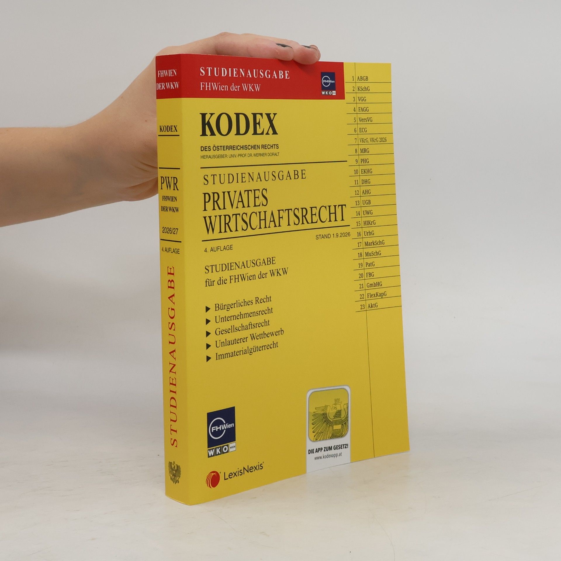 Autorenkollektiv KODEX Privates Wirtschaftsrecht für die FHWien der WKW 2026/27: Studienausgabe der FHWien