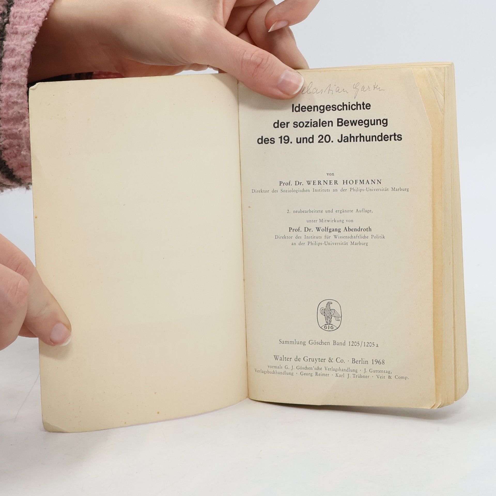 Sammlung Göschen Ideengeschichte der sozialen Bewegung des 19. und 20. Jahrhunderts
