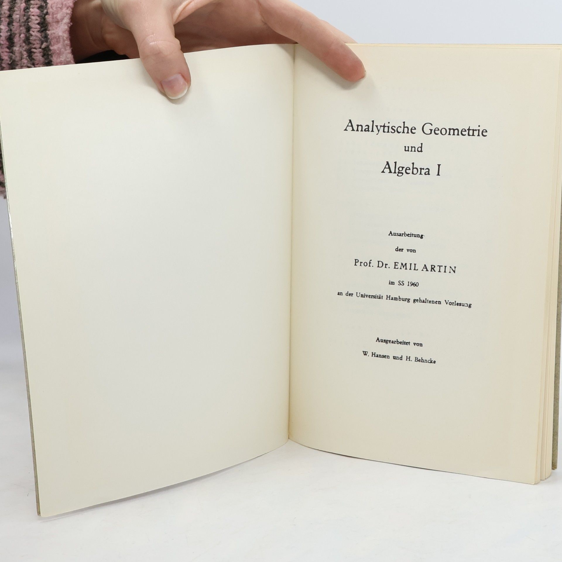Emanuel Sperner Einführung in die Analytische Geometrie und Algebra I