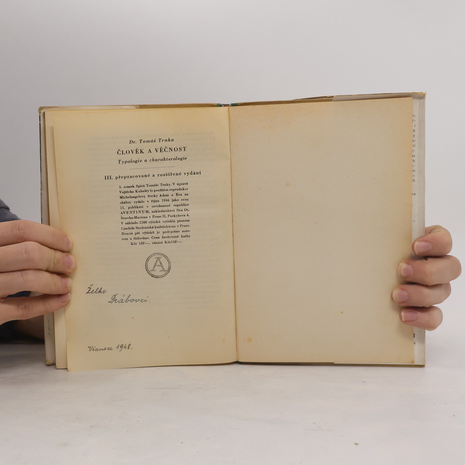 Trnka Tomáš Člověk a věčnost: Typologie a charakterologie