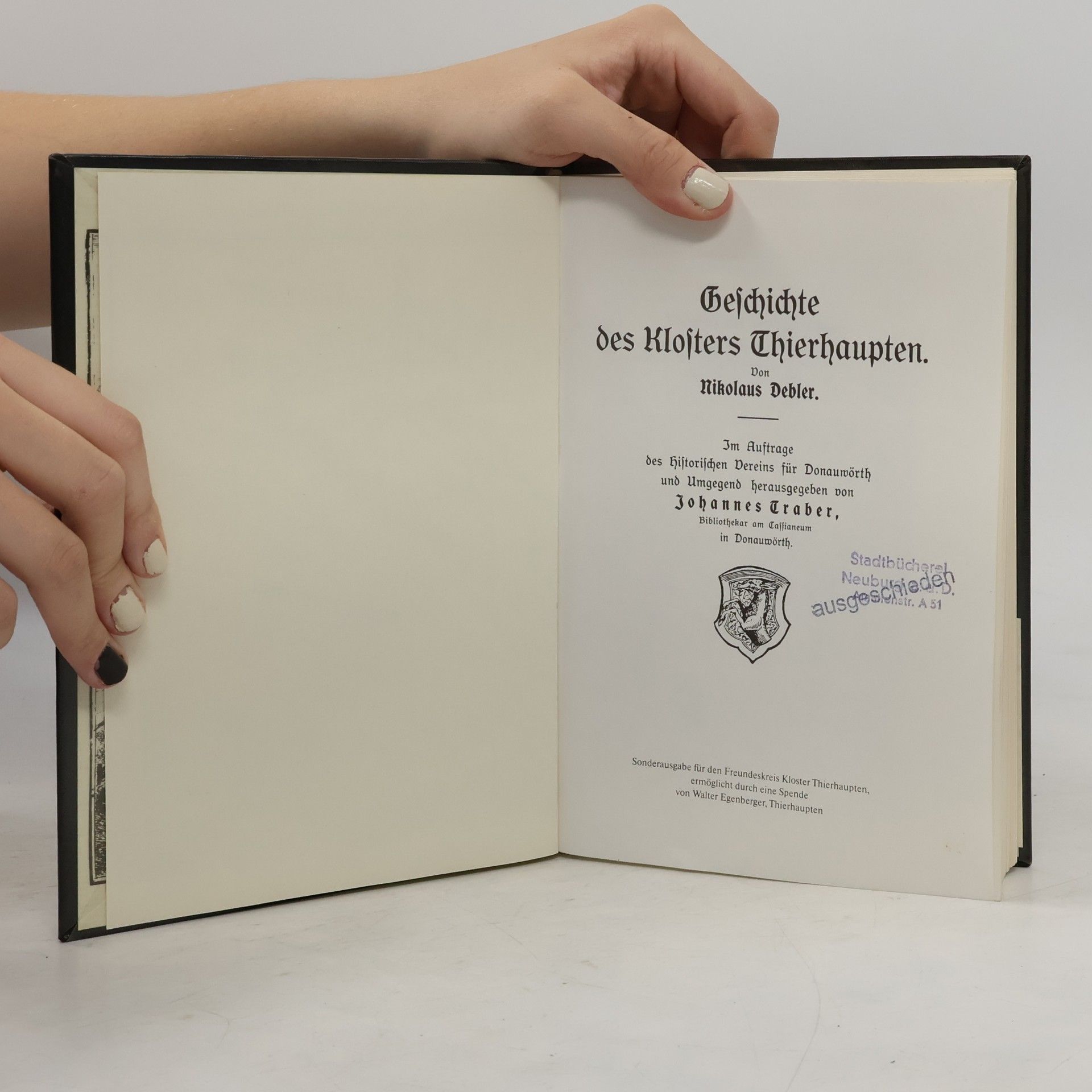 Nikolaus Debler Geschichte des Klosters Thierhaupten