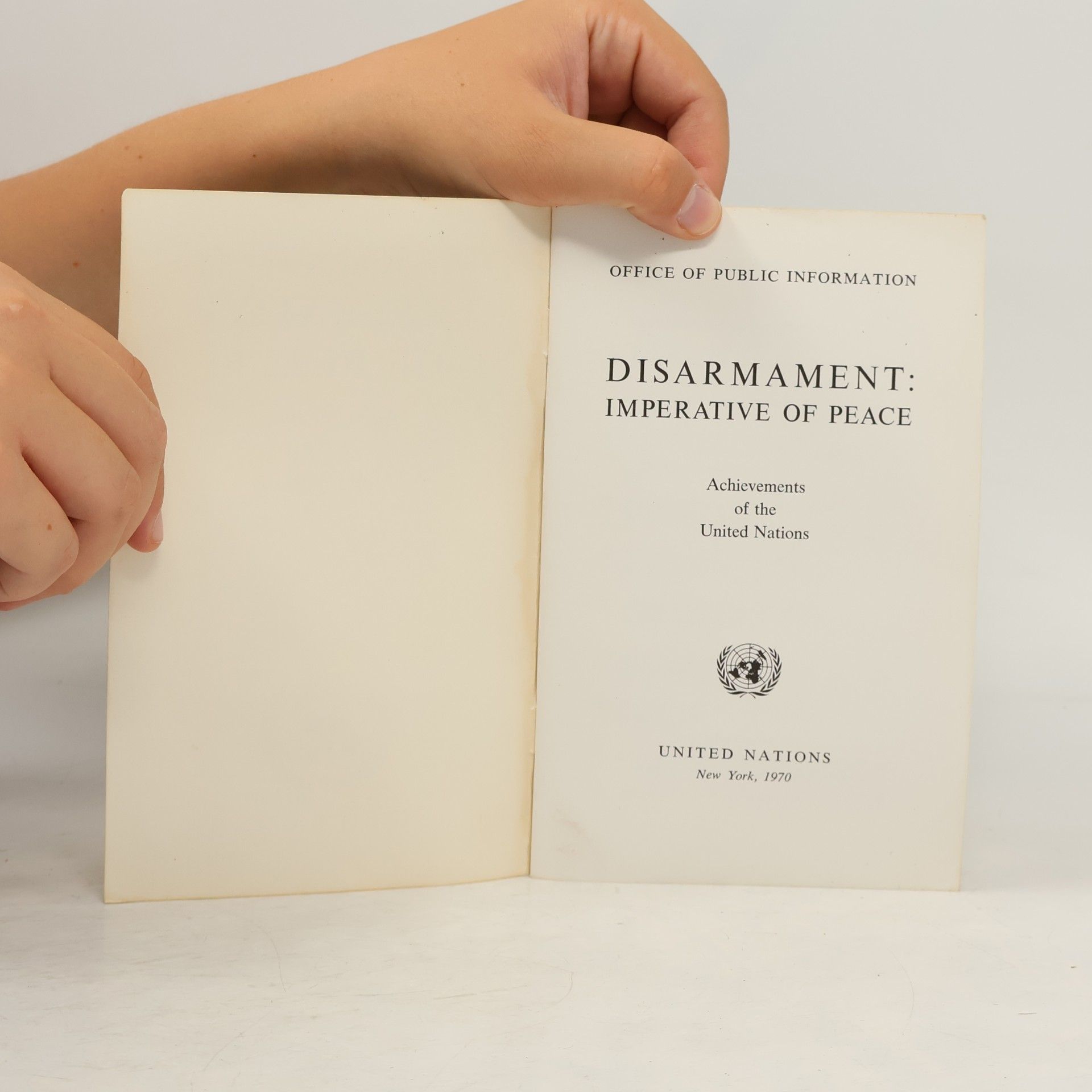 United Nations Disarmament: Imperative of Peace