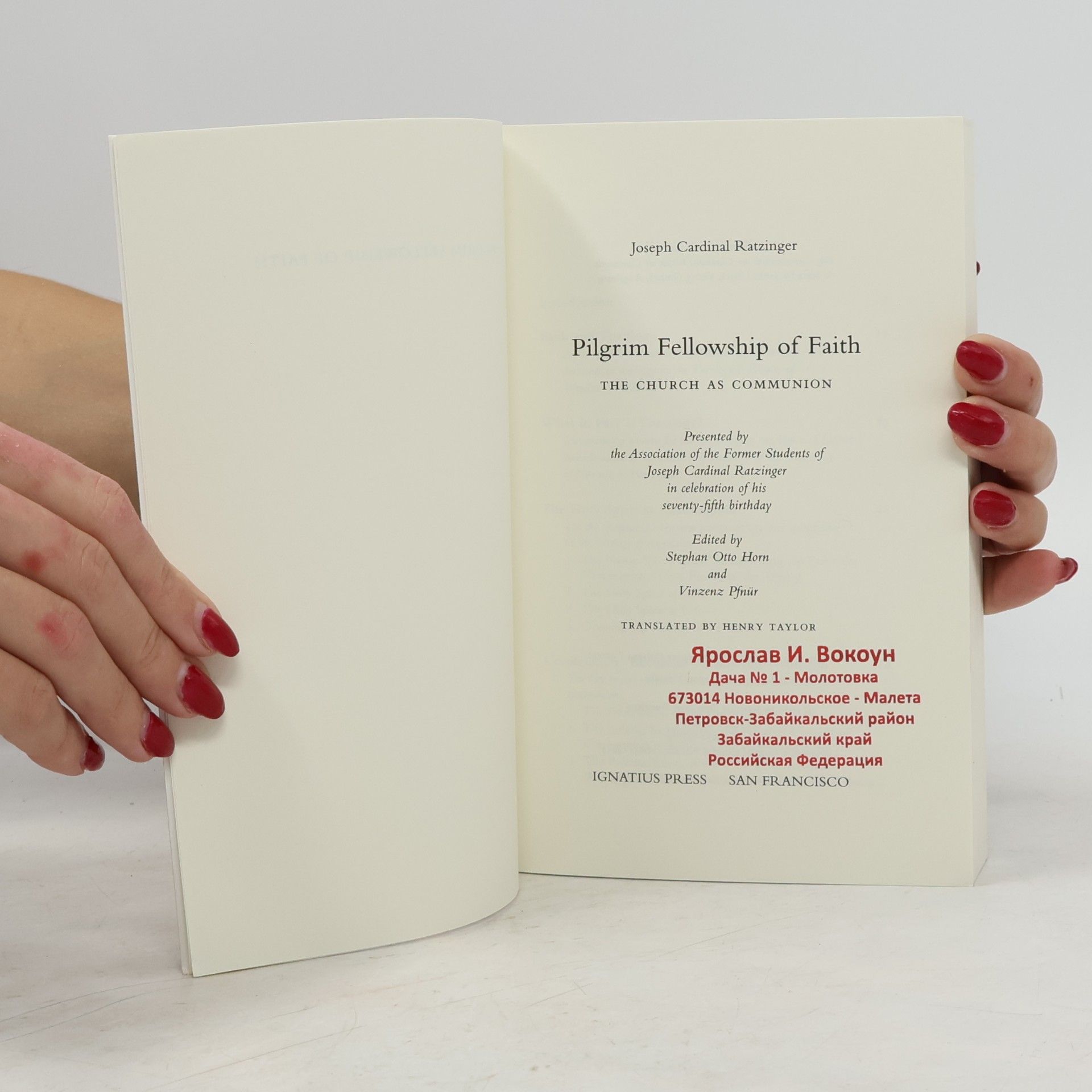 Joseph Ratzinger Pilgrim Fellowship of Faith