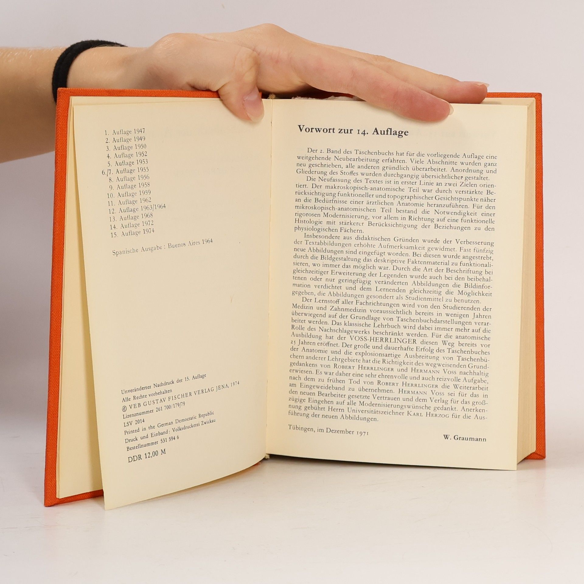 Hermann Voss Taschenbuch der Anatomie. Band 2