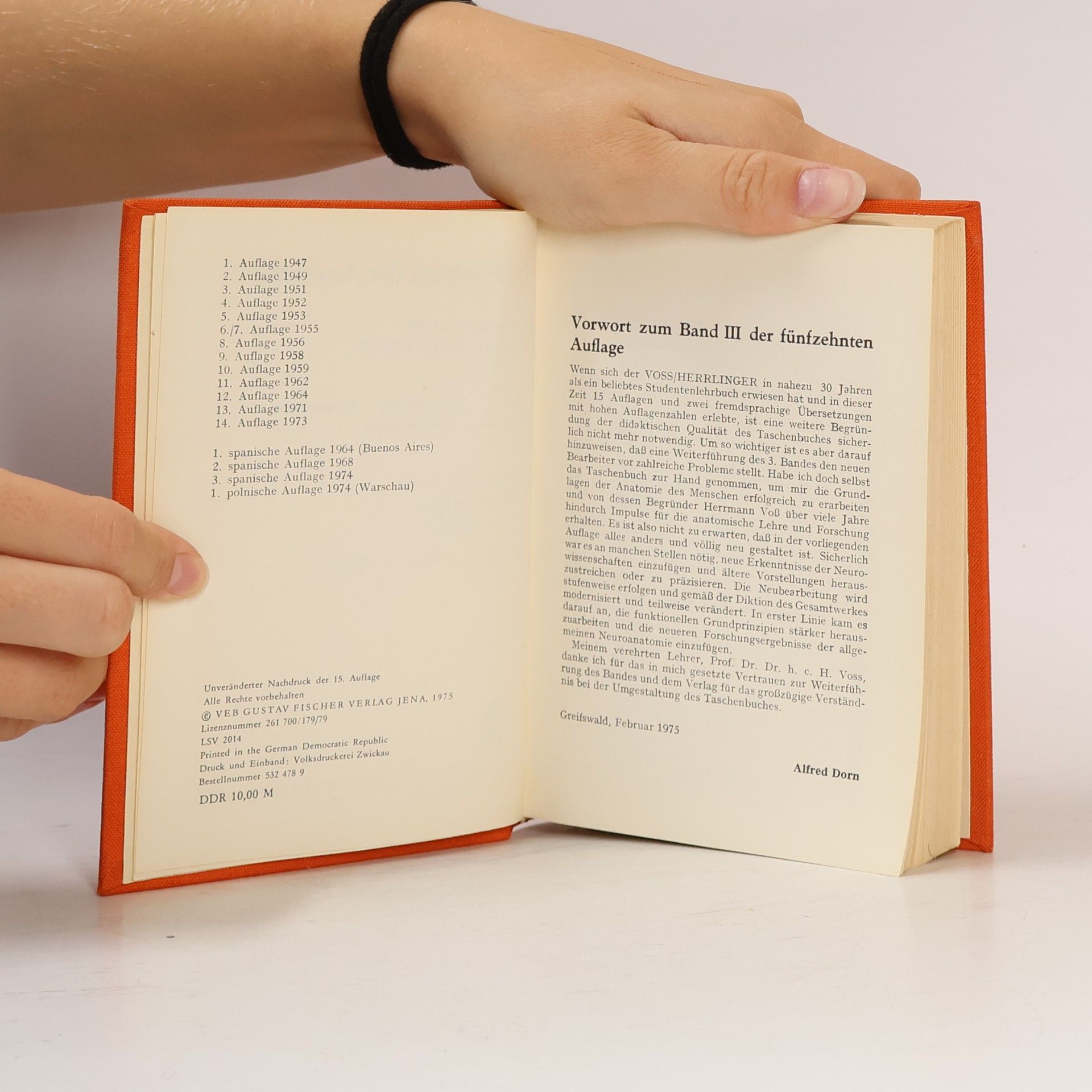Hermann Voss Taschenbuch der Anatomie. Band 3