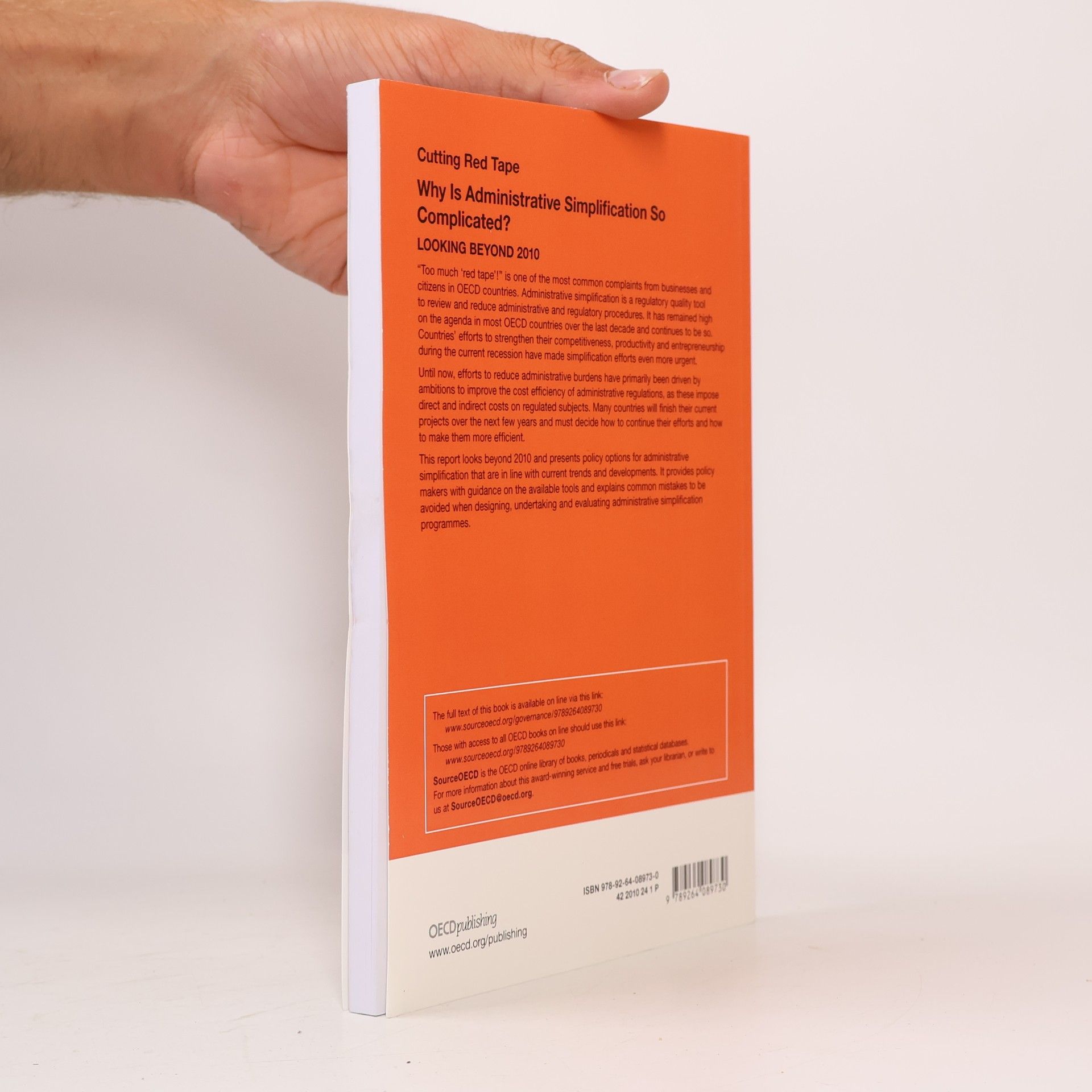 Organisation for Economic Co-operation and Development Cutting Red Tape