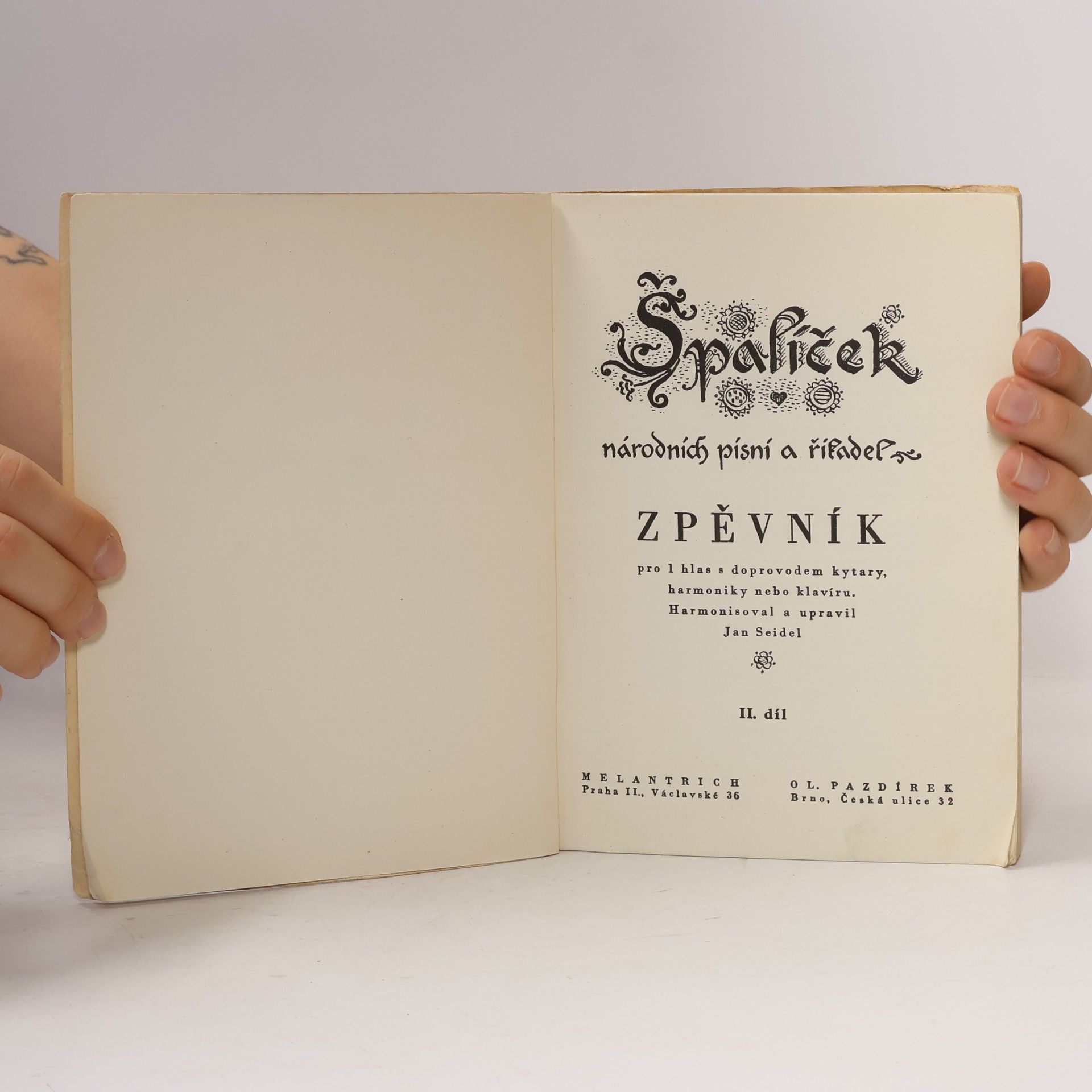 Jan Seidel Špalíček národních písní a říkadel II. díl