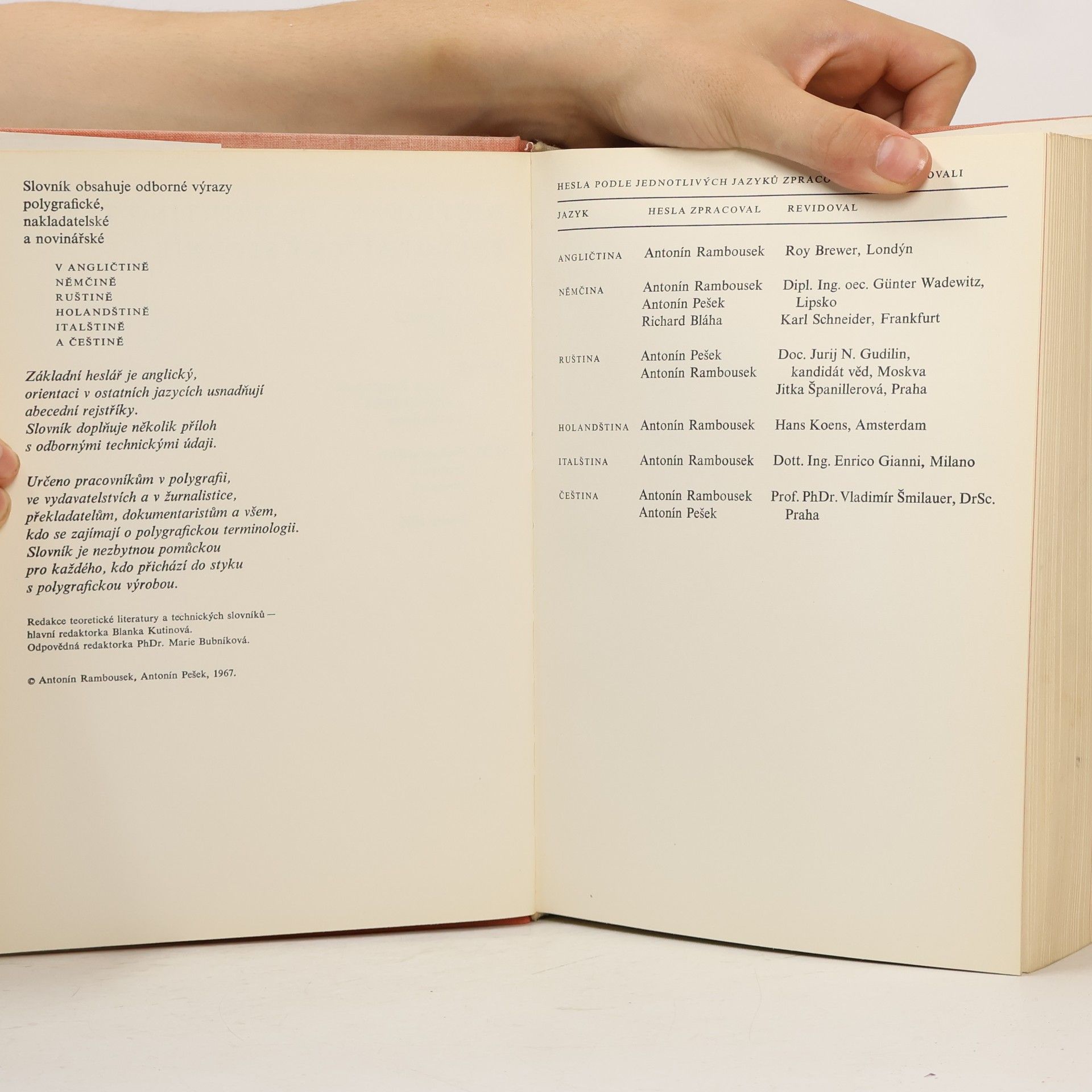 Antonín Rambousek Polygrafický slovník. Dictionary of printing terms