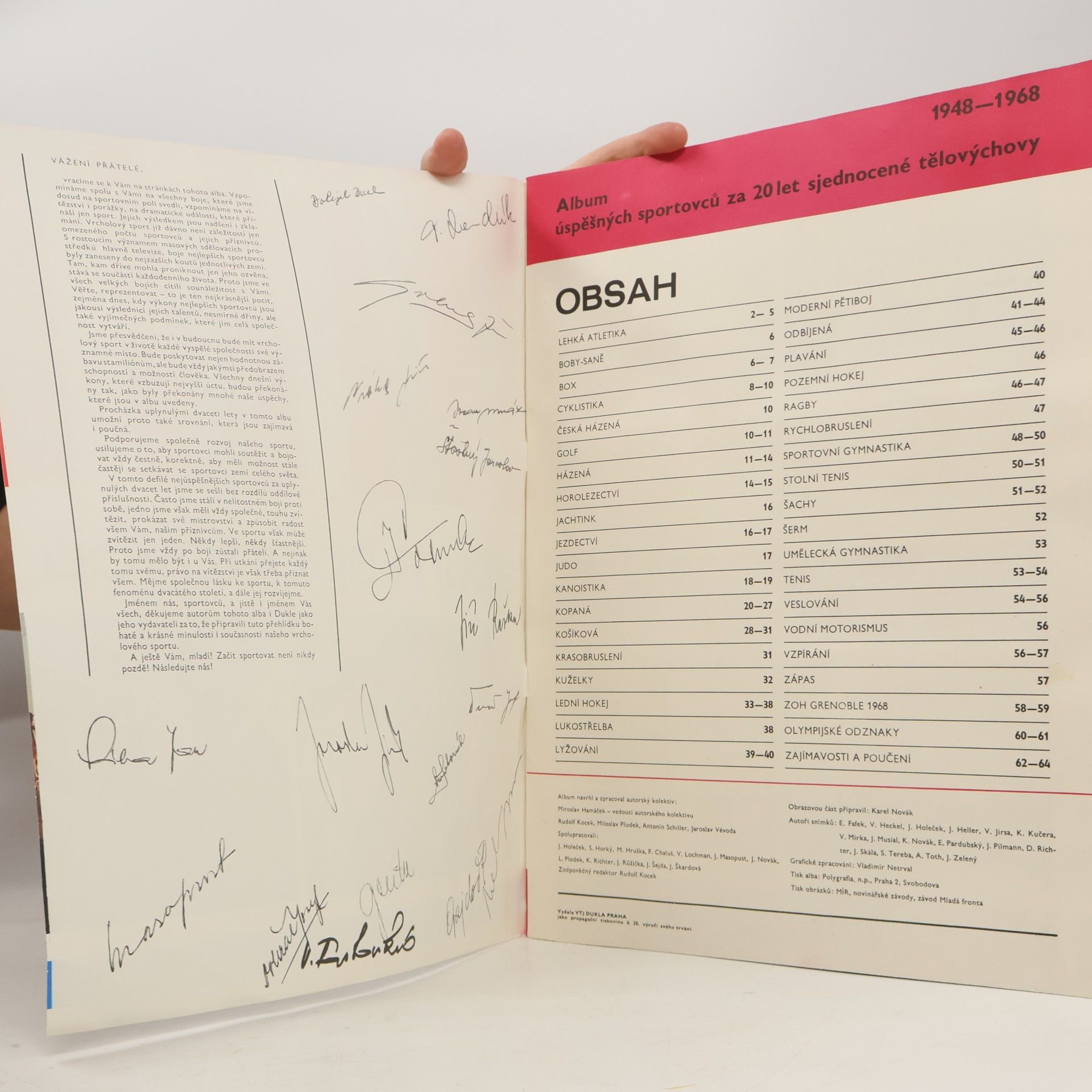 Miroslav Hamáček Album sportovců. 20 let úspěchů československého sportu 1948 - 1968