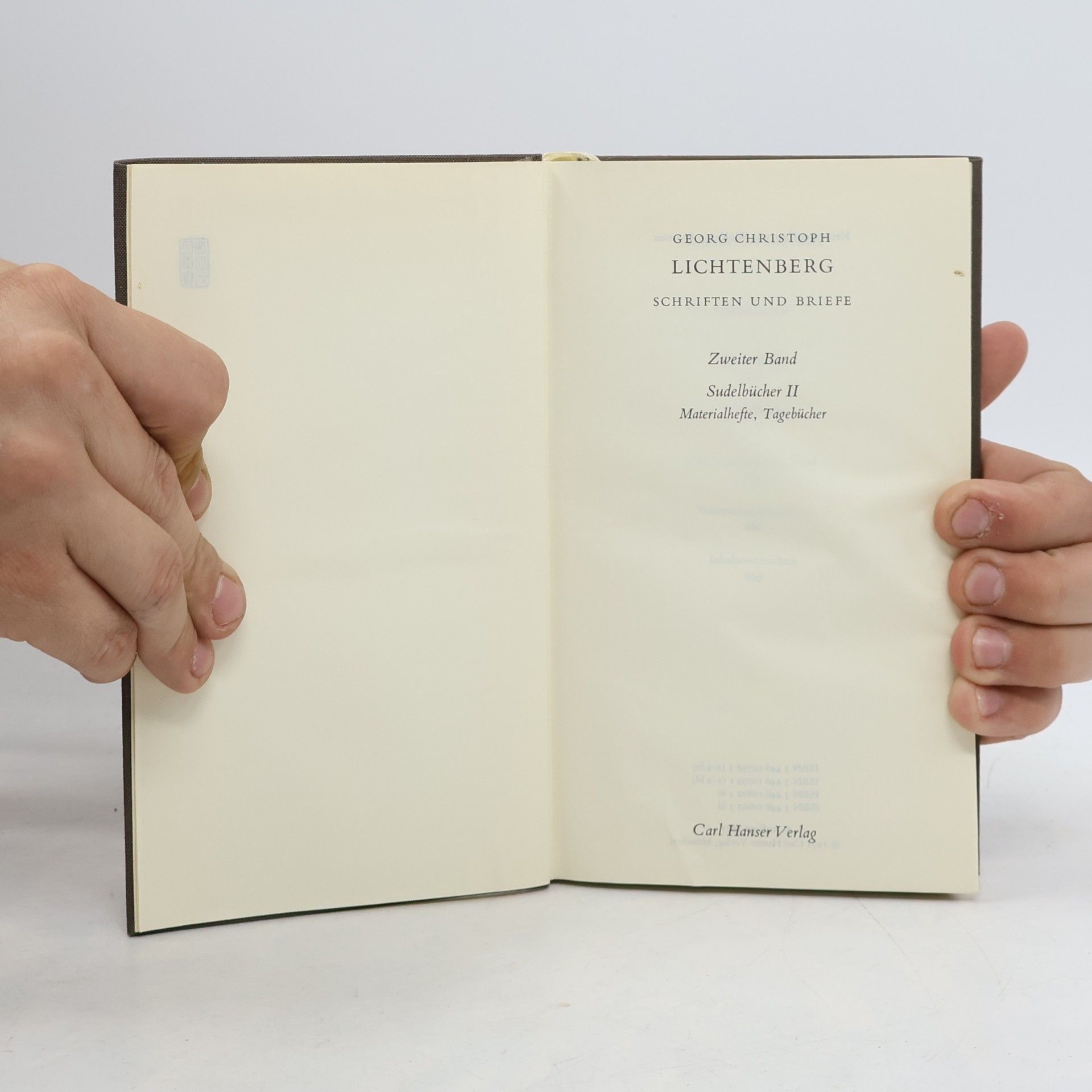 Georg Christoph Lichtenberg Menschliche Tagbücher II