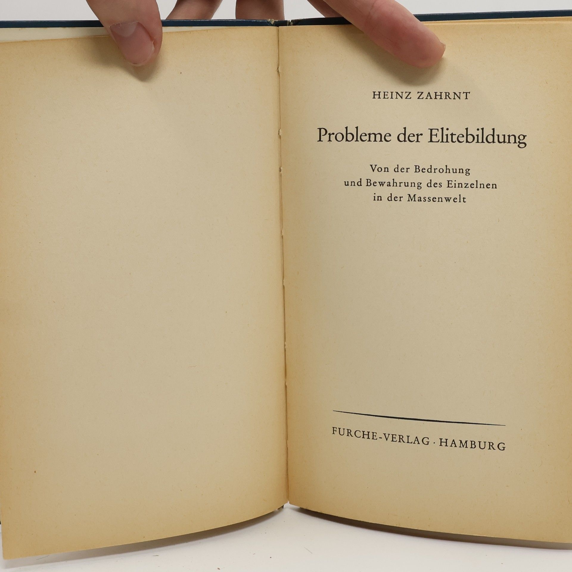 Heinz Zahrnt Probleme der Elitebildung